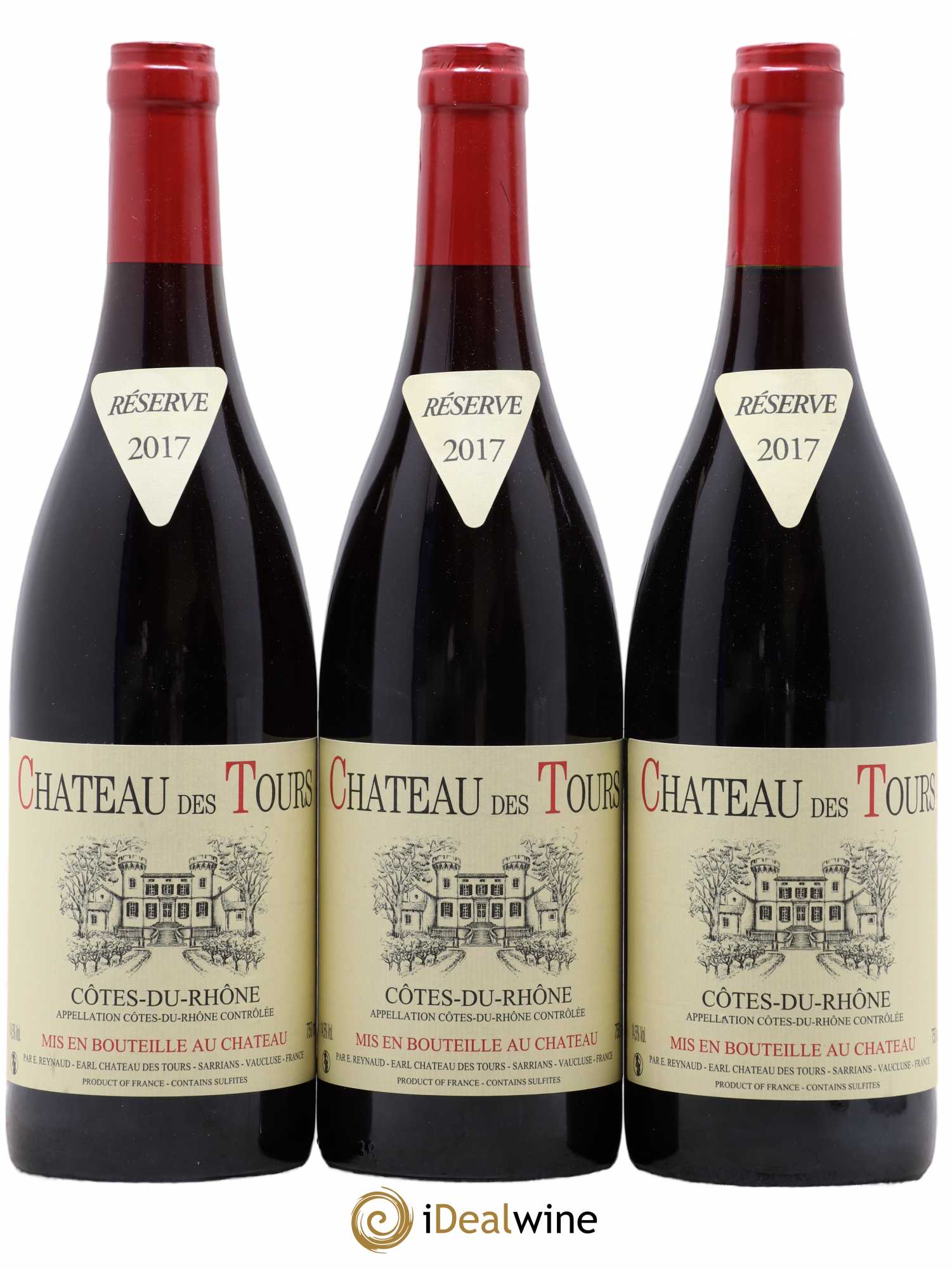 Côtes-du-Rhône Château des Tours Emmanuel Reynaud 2017 - Lot de 3 bouteilles - 0