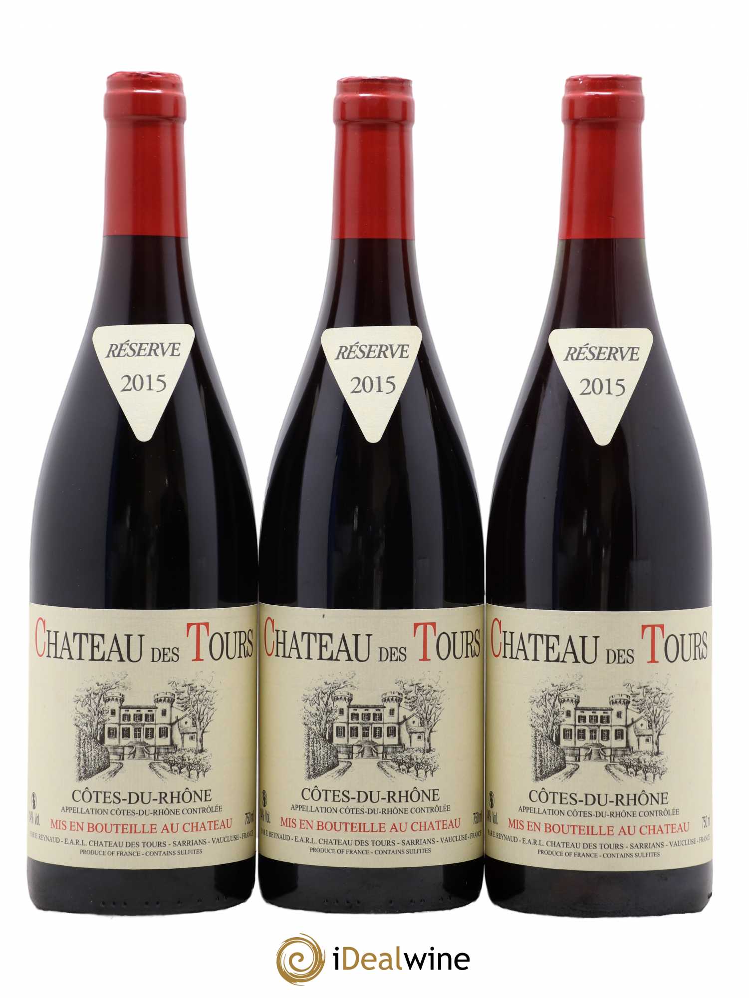 Côtes-du-Rhône Château des Tours Emmanuel Reynaud 2015 - Lot de 3 bouteilles - 0