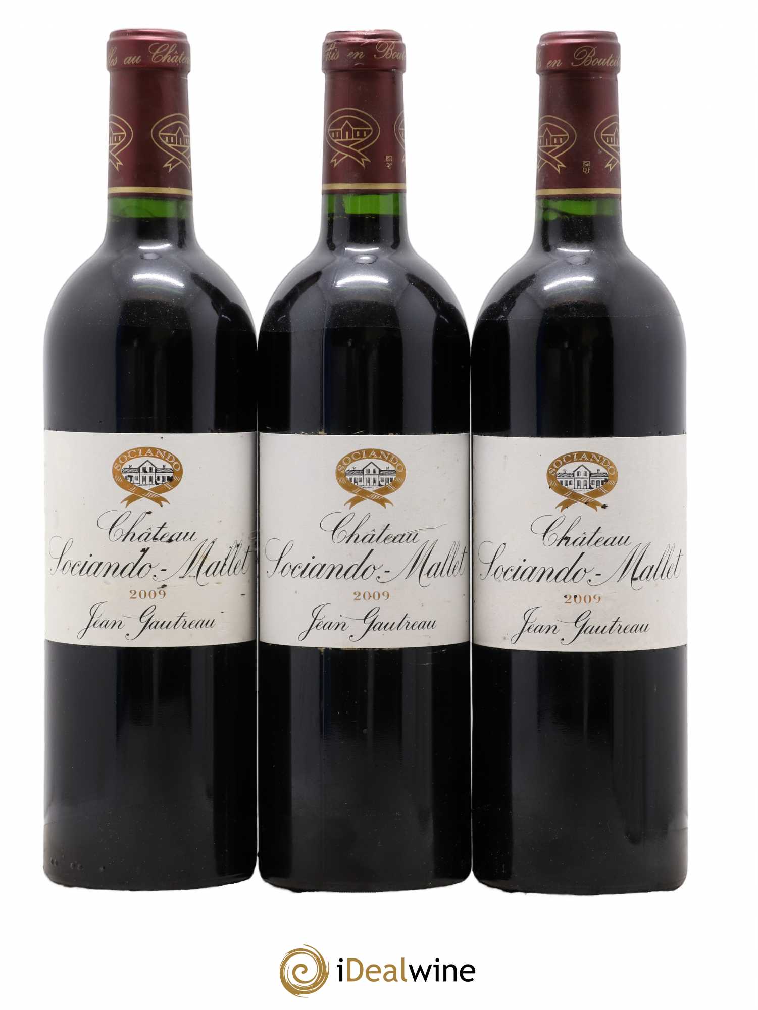 Château Sociando Mallet 2009 - Lot de 3 bouteilles - 0