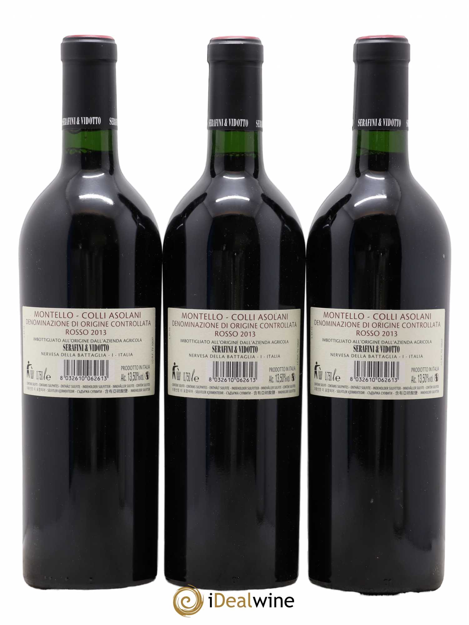 Italie Montello Colli Asolani DOC Rosso Dell Abazia Serafini Et Vidotto 2013 - Posten von 3 Flaschen - 1