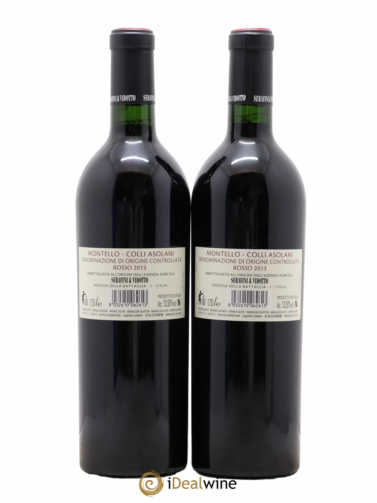 Italie Montello Colli Asolani DOC Rosso Dell Abazia Serafini Et Vidotto 2013 - Posten von 2 Flaschen - 1
