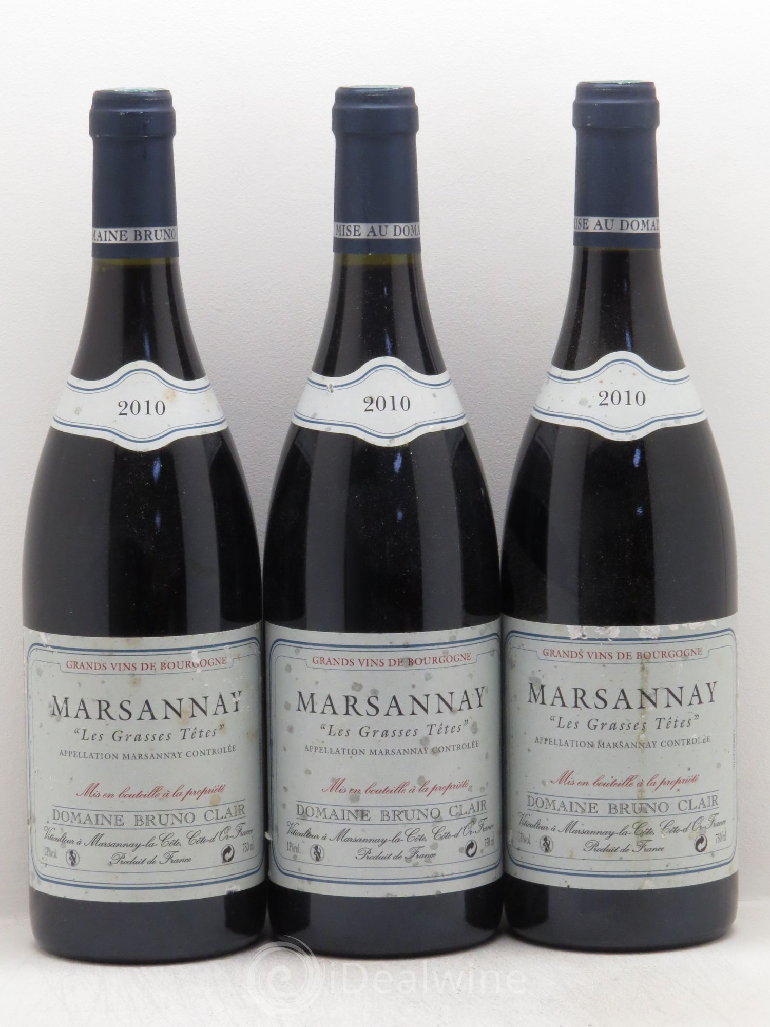 Marsannay Les Grasses Tetes Bruno Clair (Domaine) 2010 - Lot de 3 bouteilles - 0