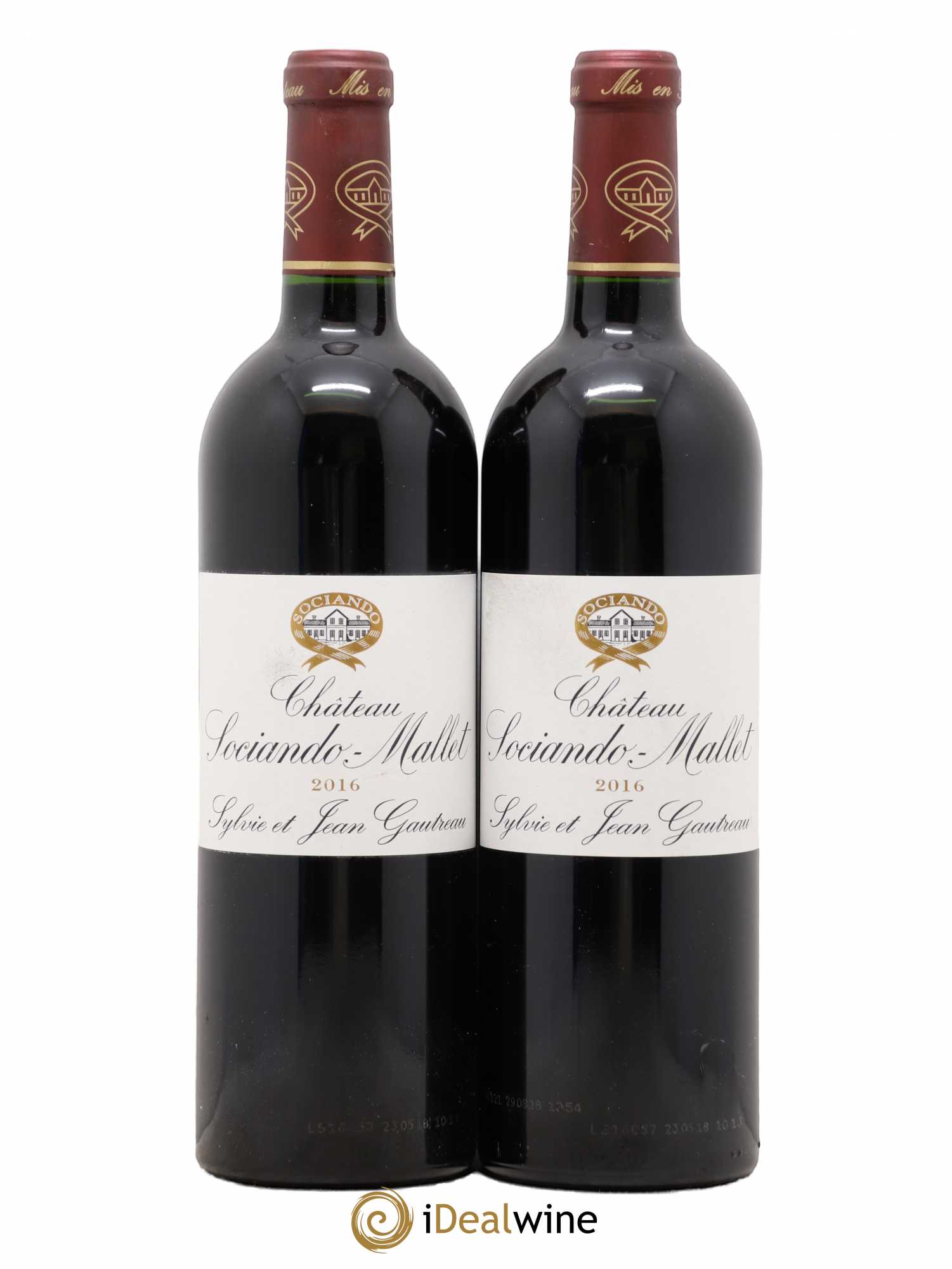 Château Sociando Mallet 2016 - Lot de 2 bouteilles - 0