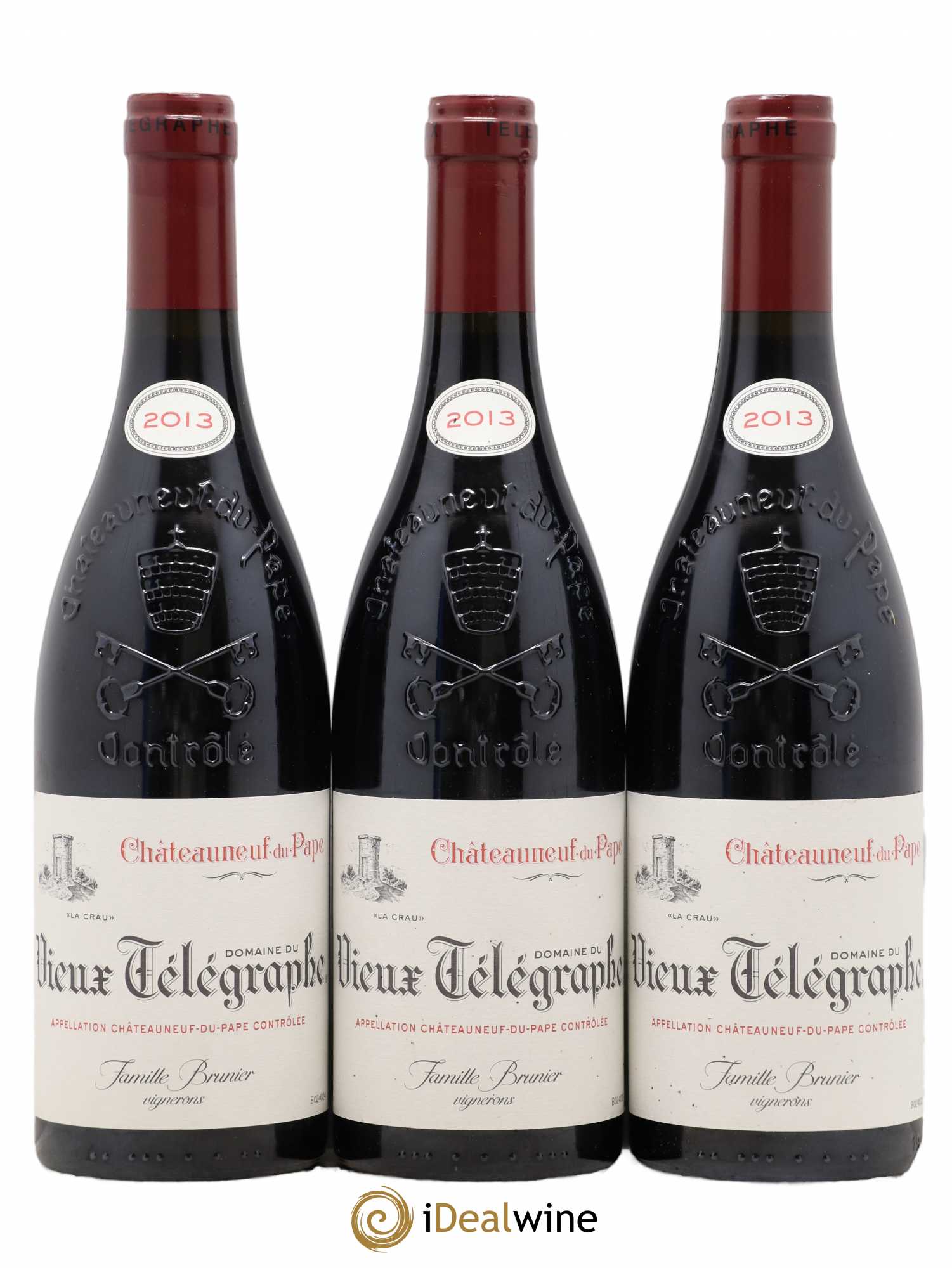 Châteauneuf-du-Pape Vieux Télégraphe (Domaine du) Vignobles Brunier 2013 - Lot de 3 bouteilles - 0