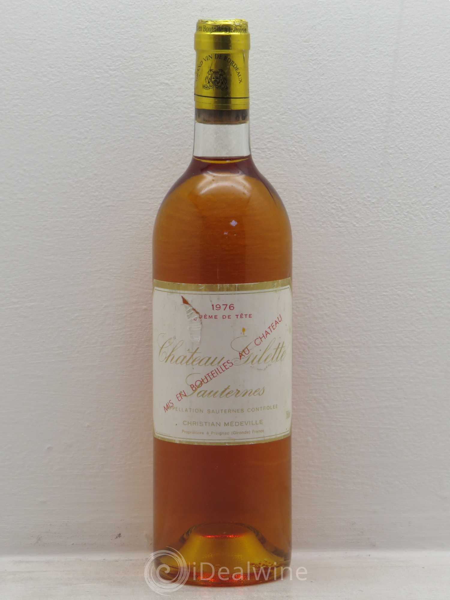 Château Gilette - Crème de Tête 1976 - Lotto di 1 bottiglia - 0