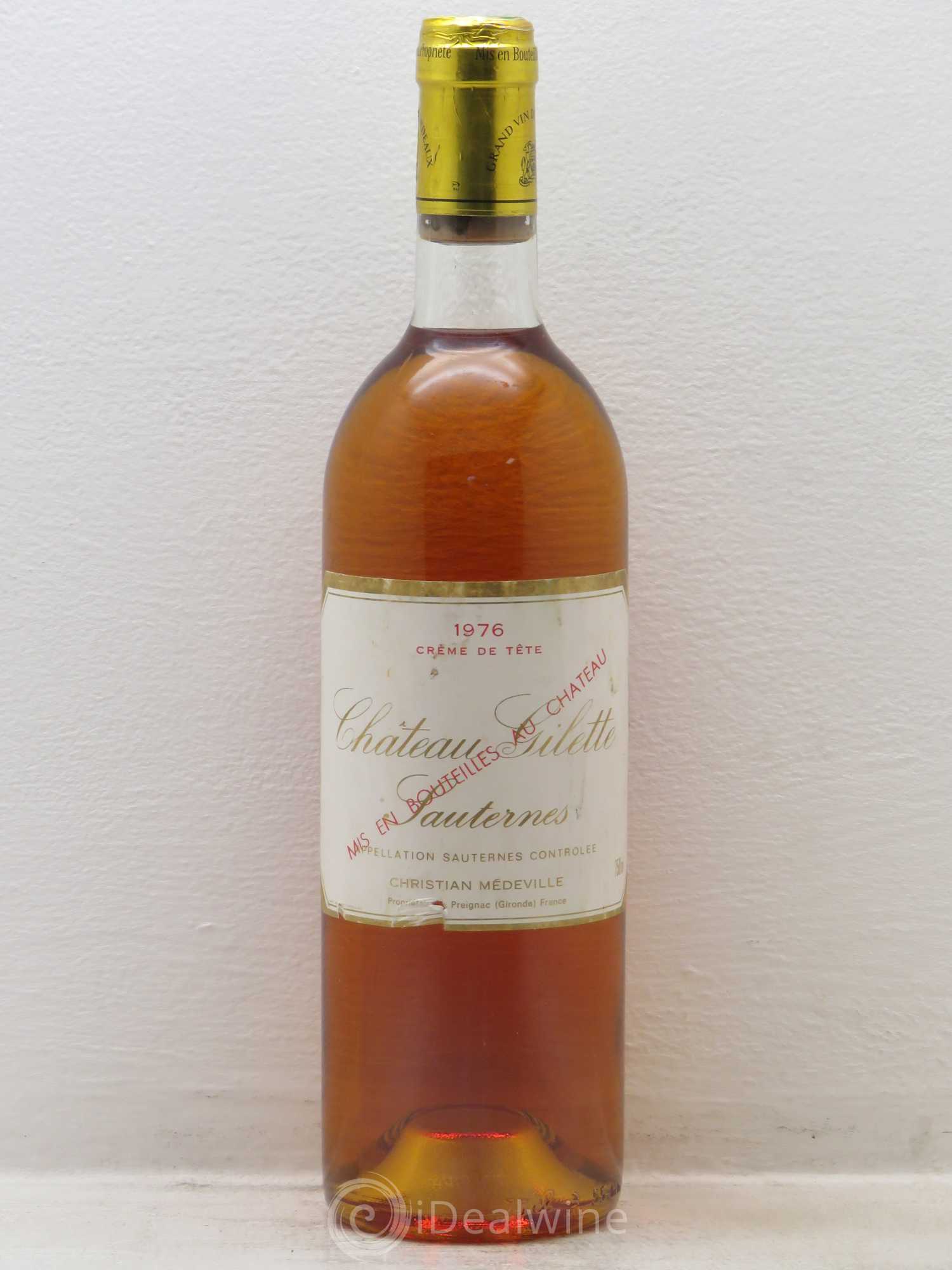 Château Gilette - Crème de Tête 1976 - Lotto di 1 bottiglia - 0