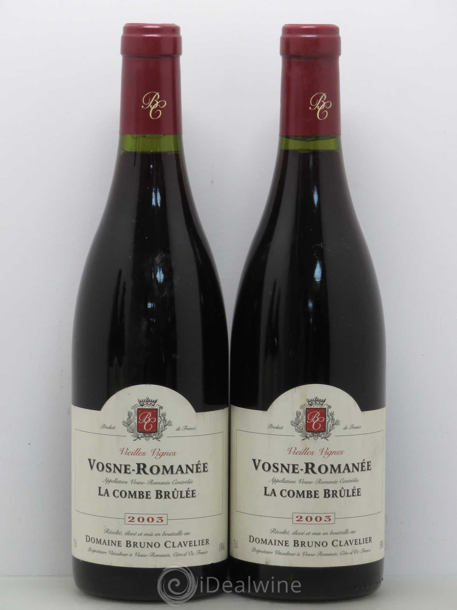 Vosne-Romanée La combe Brûlée Bruno Clavelier 2003 - Posten von 2 Flaschen - 0