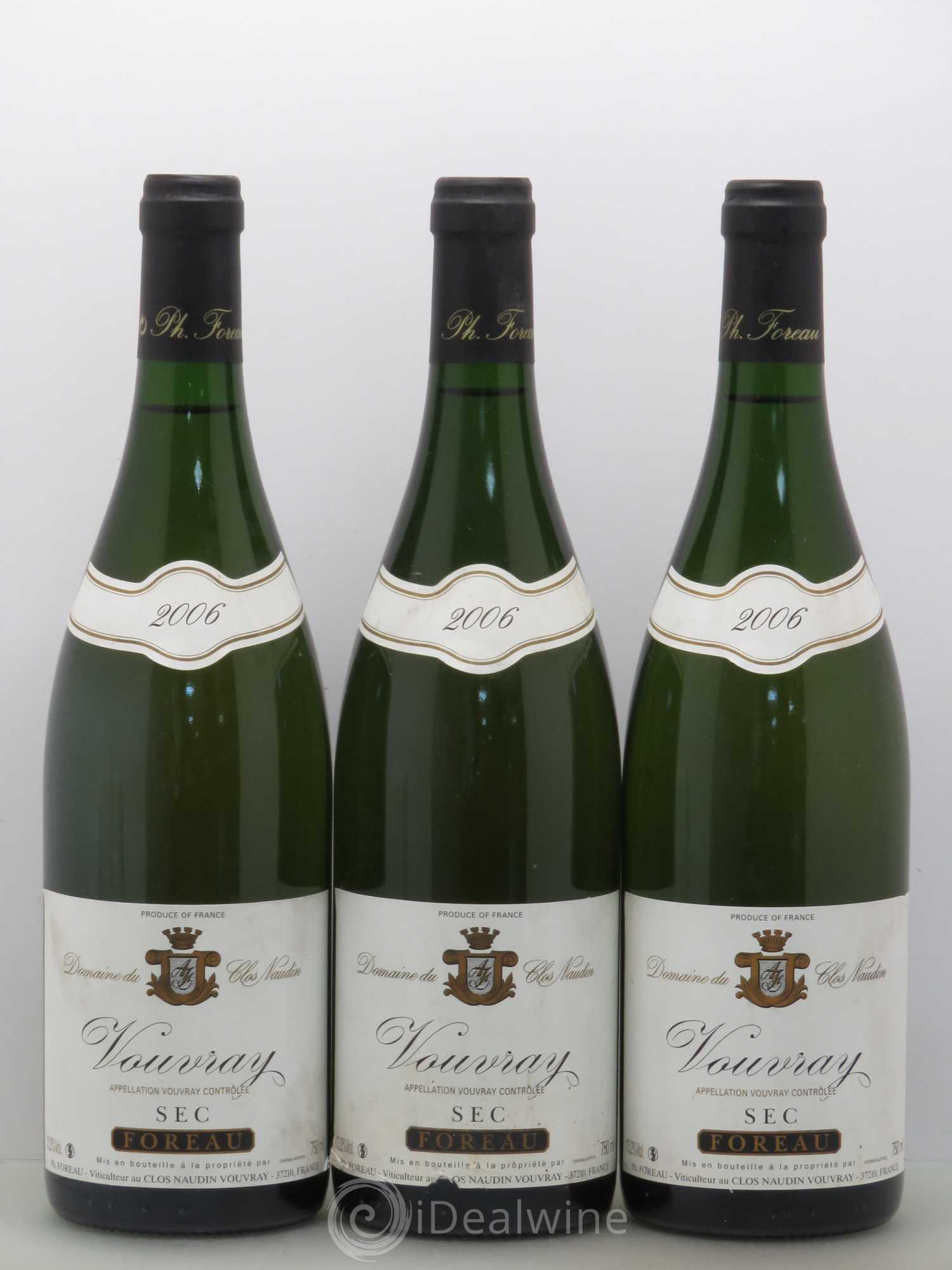 Vouvray Sec Clos Naudin - Philippe Foreau 2006 - Lot de 3 bouteilles - 0