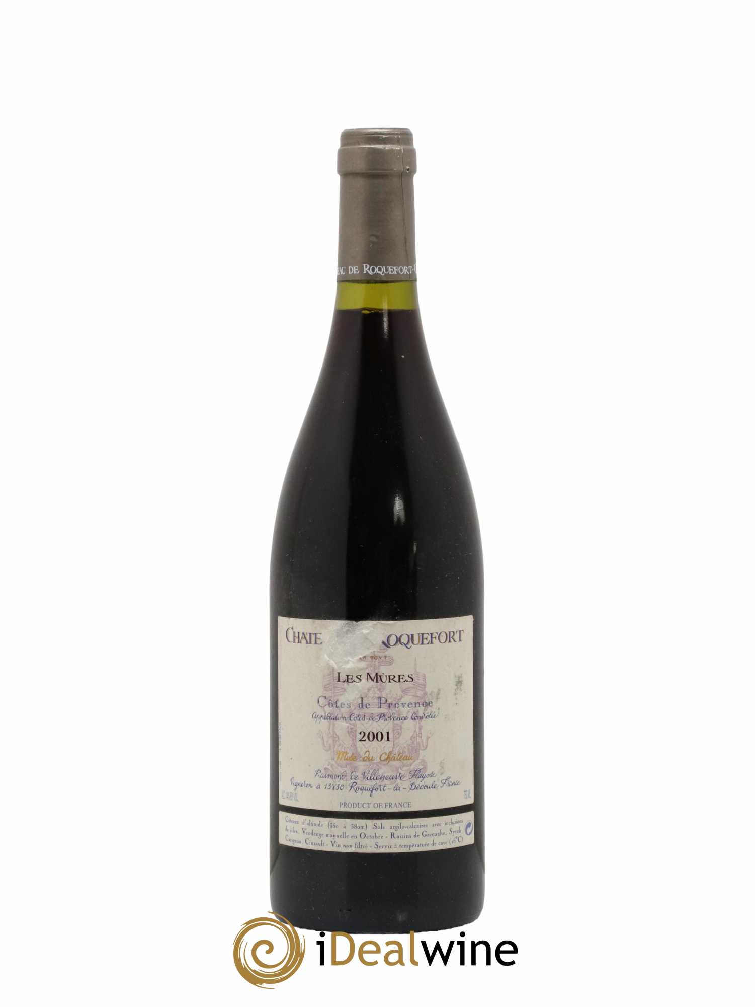 Côtes de Provence Les Mûres Château de Roquefort 2001 - Lot de 1 bouteille - 0