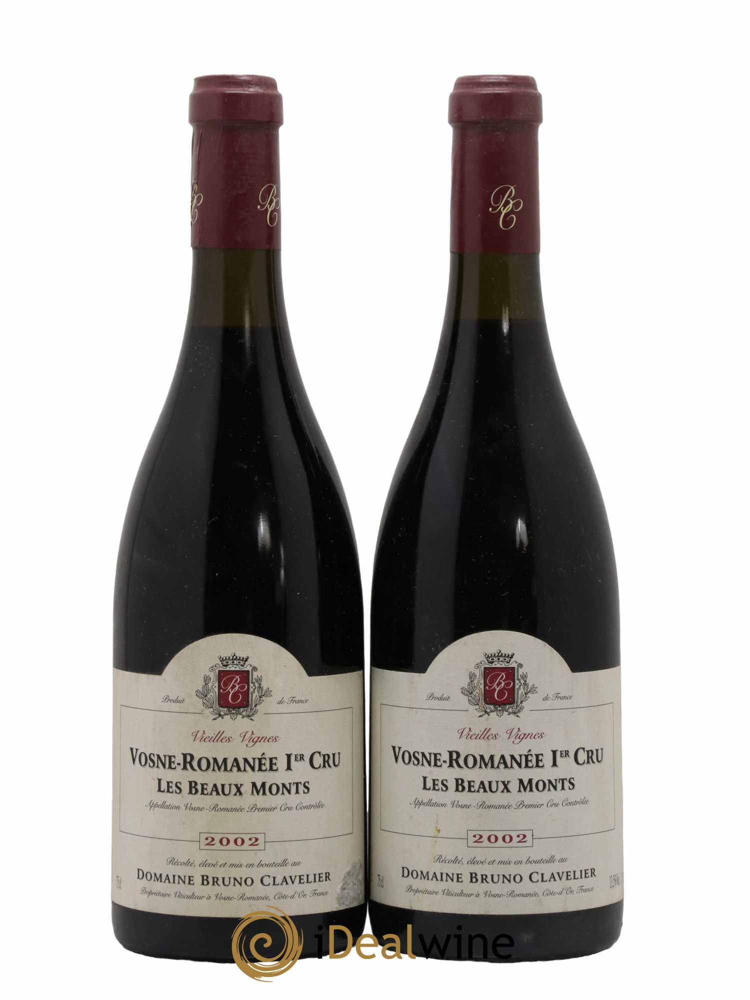 Vosne-Romanée 1er Cru Les Beaux Monts Vieilles vignes Bruno Clavelier 2002 - Lot de 2 bouteilles - 0