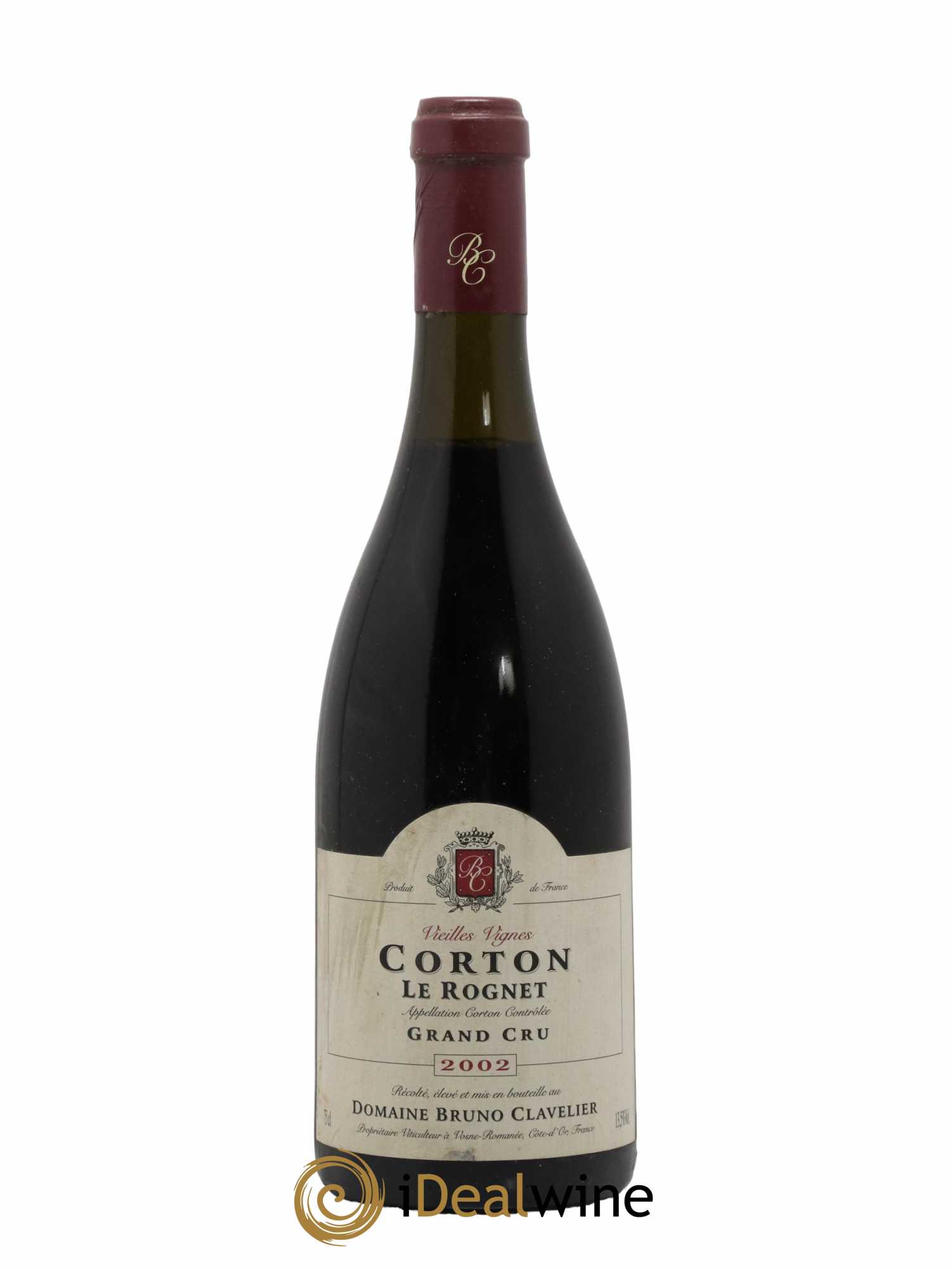 Corton Grand Cru Le Rognet Vieilles Vignes Bruno Clavelier 2002 - Lot de 1 bouteille - 0