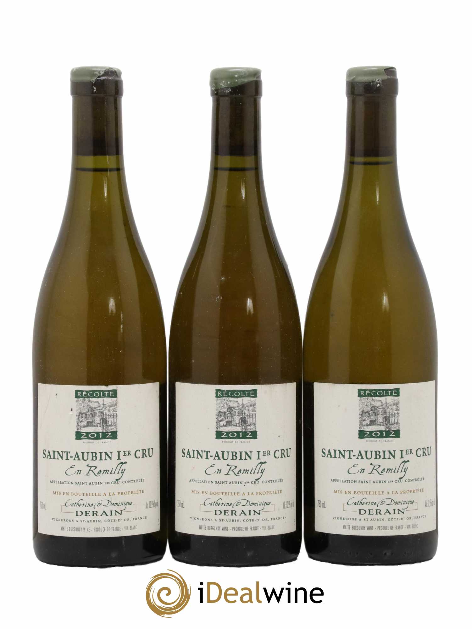 Saint-Aubin 1er Cru En Remilly Catherine et Dominique Derain 2012 - Lot de 3 bouteilles - 0