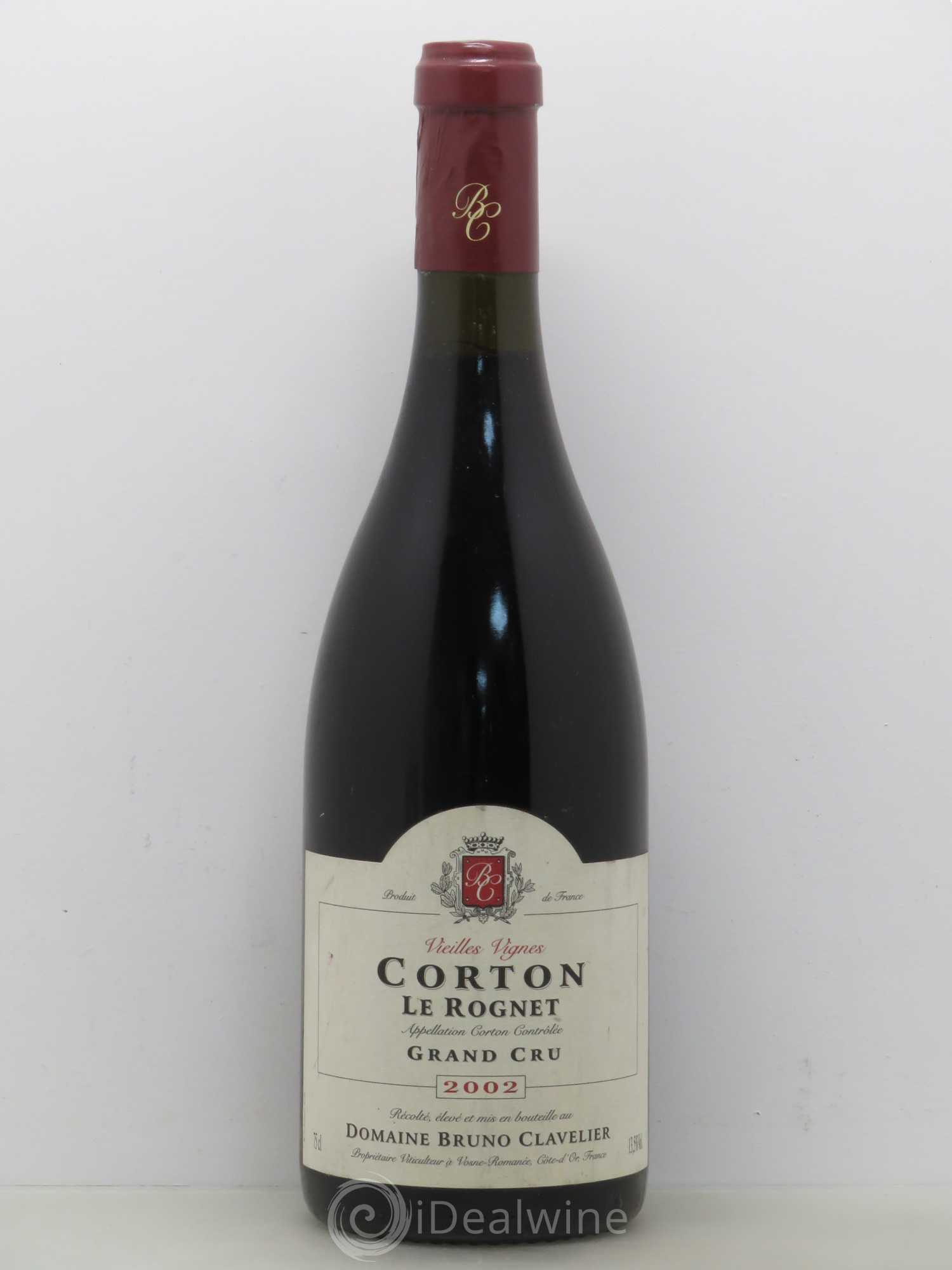 Corton Grand Cru Le Rognet Bruno Clavelier 2002 - Lot de 1 bouteille - 0