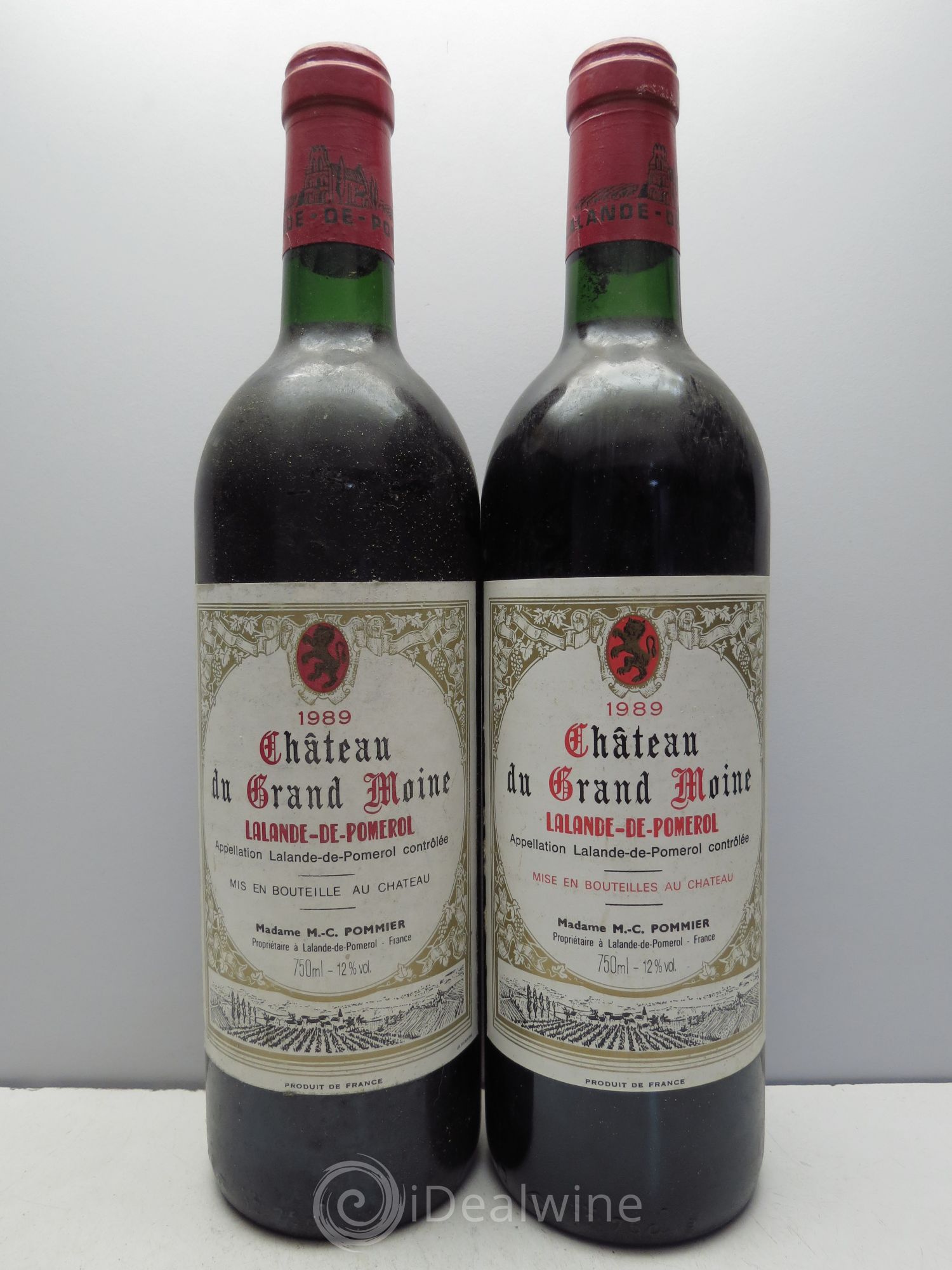 Bordeaux Château Grand Moine - Lalande de Pomerol 1989 - Posten von 2 Flaschen - 0