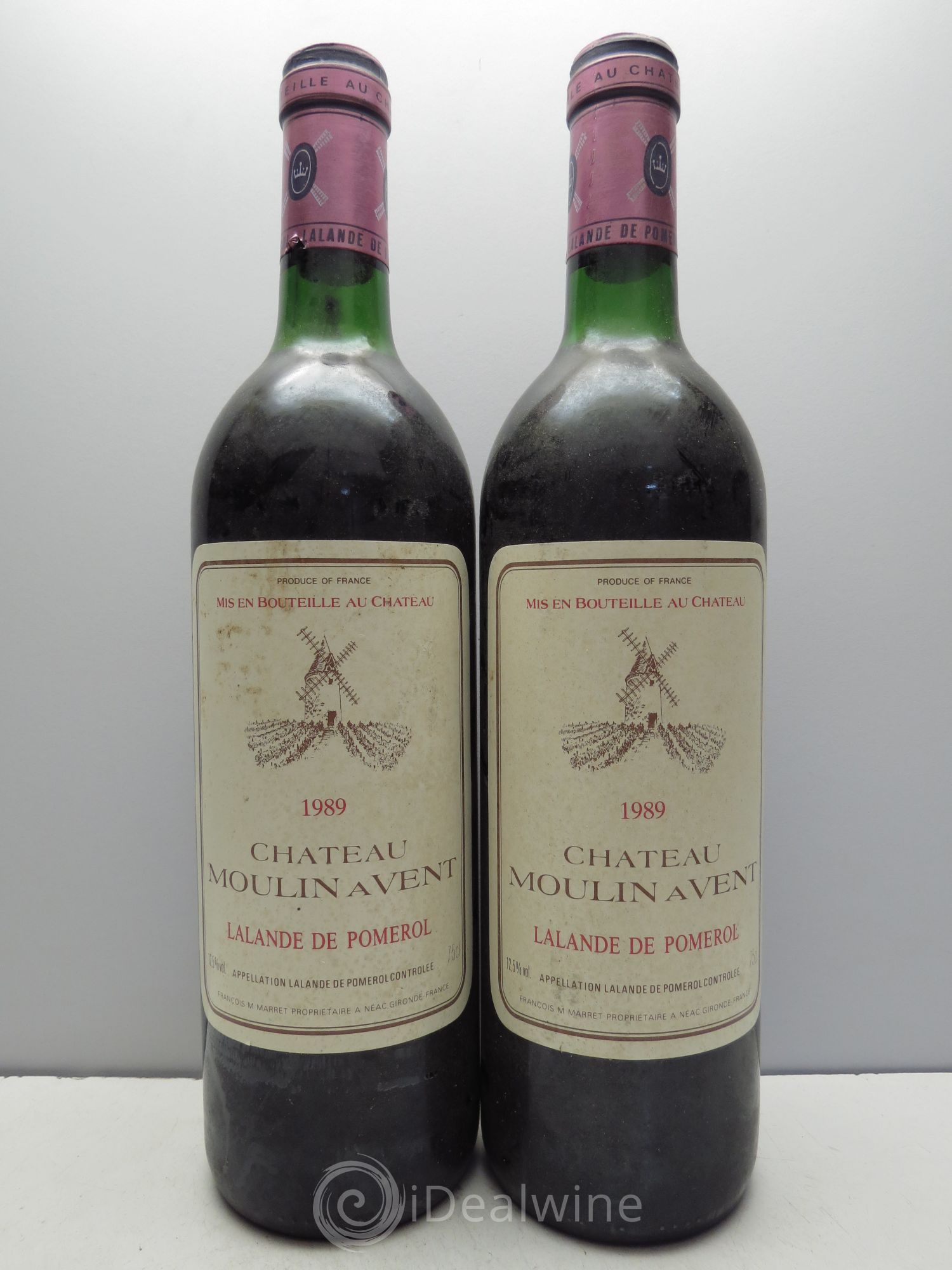 Bordeaux Château Moulin à Vent - Lalande de Pomerol 1989 - Posten von 2 Flaschen - 0