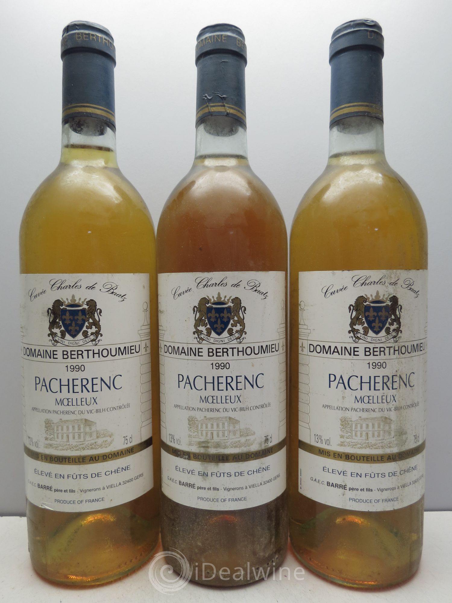 Pacherenc du Vic-Bilh Berthomieu Cuvée Charles de Batz 1990 - Lotto di 3 bottiglie - 0
