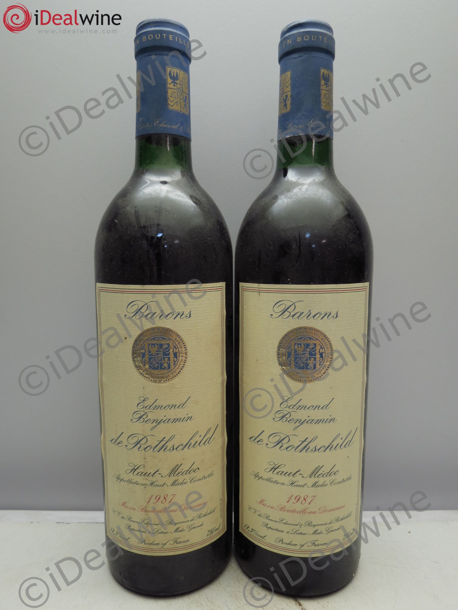 Bordeaux Barons Edmond et Benjamin de Rothschild Haut Médoc 1987 - Posten von 2 Flaschen - 0