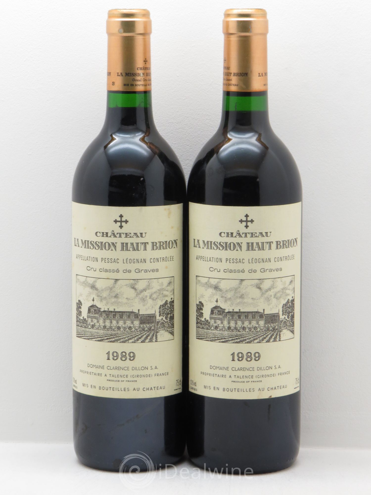 Château la Mission Haut-Brion Cru Classé de Graves 1989 - Lotto di 2 bottiglie - 0