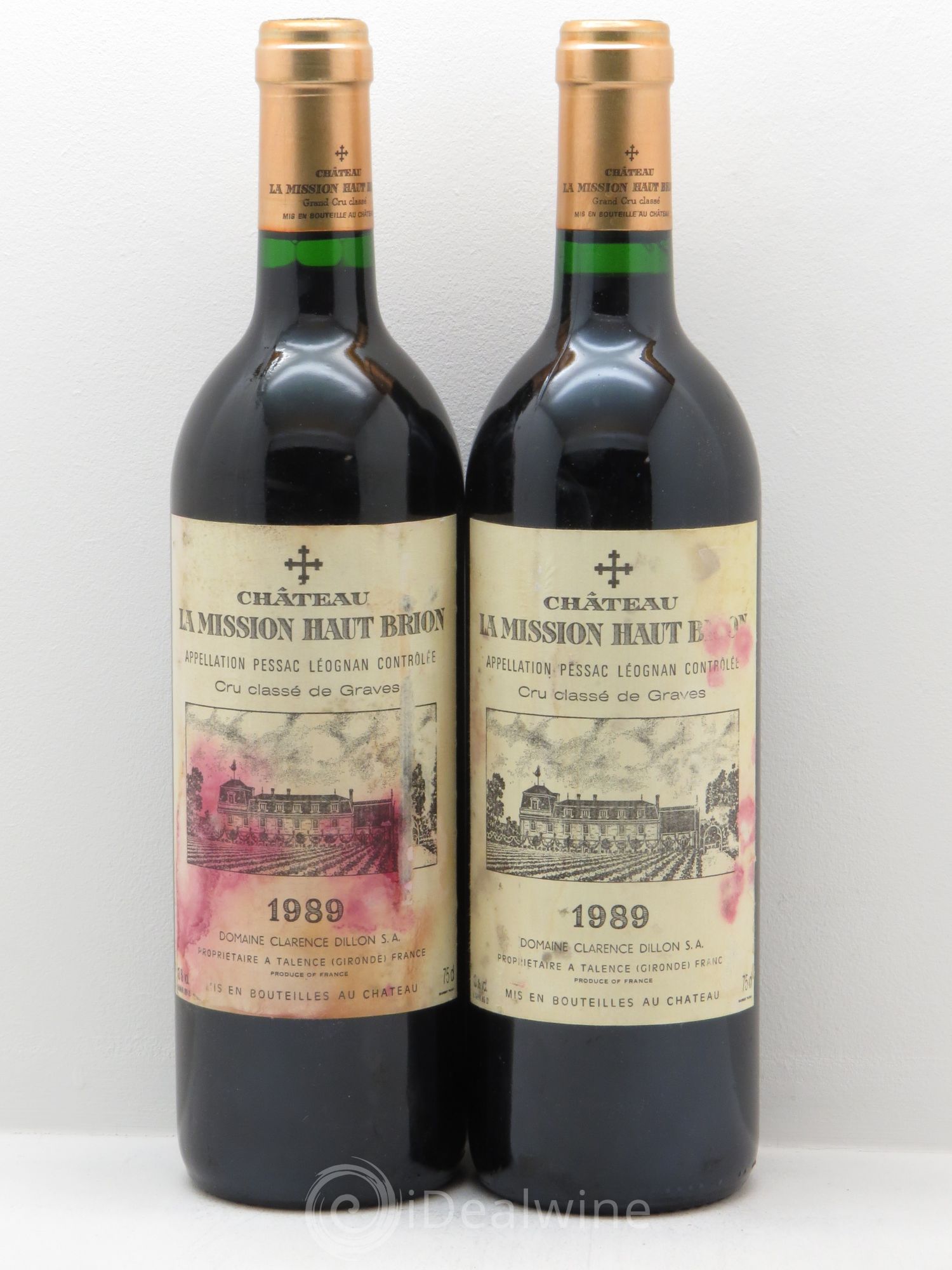 Château la Mission Haut-Brion Cru Classé de Graves 1989 - Lot de 2 bouteilles - 0