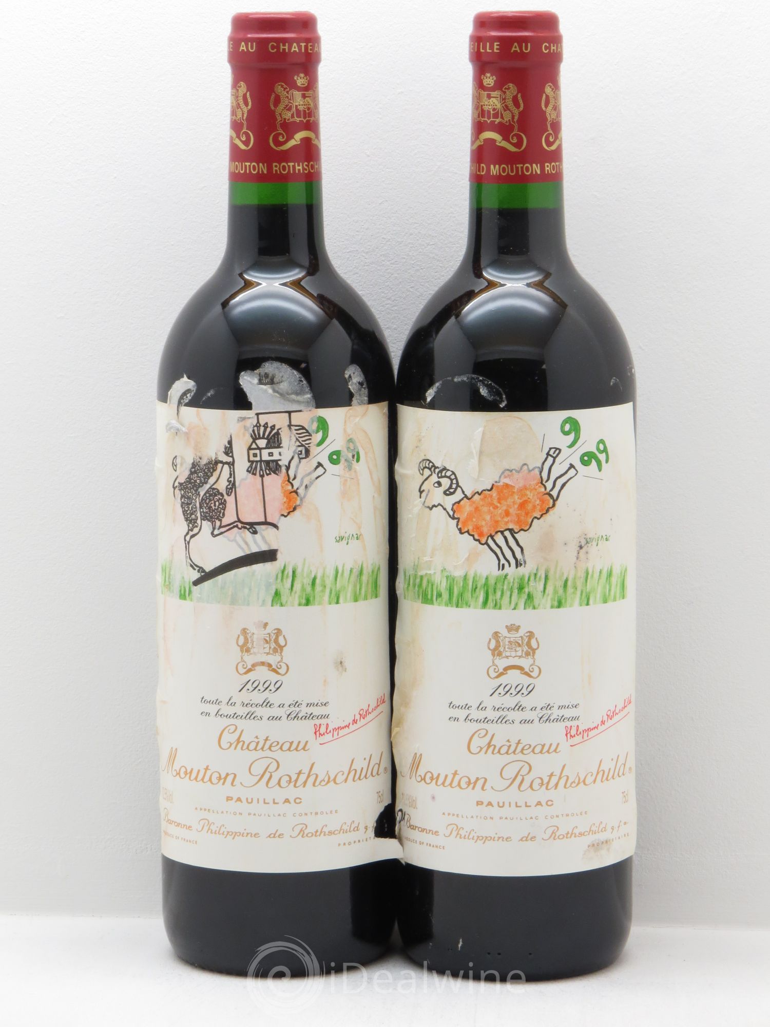 Château Mouton Rothschild 1er Grand Cru Classé 1999 - Lot de 2 bouteilles - 0
