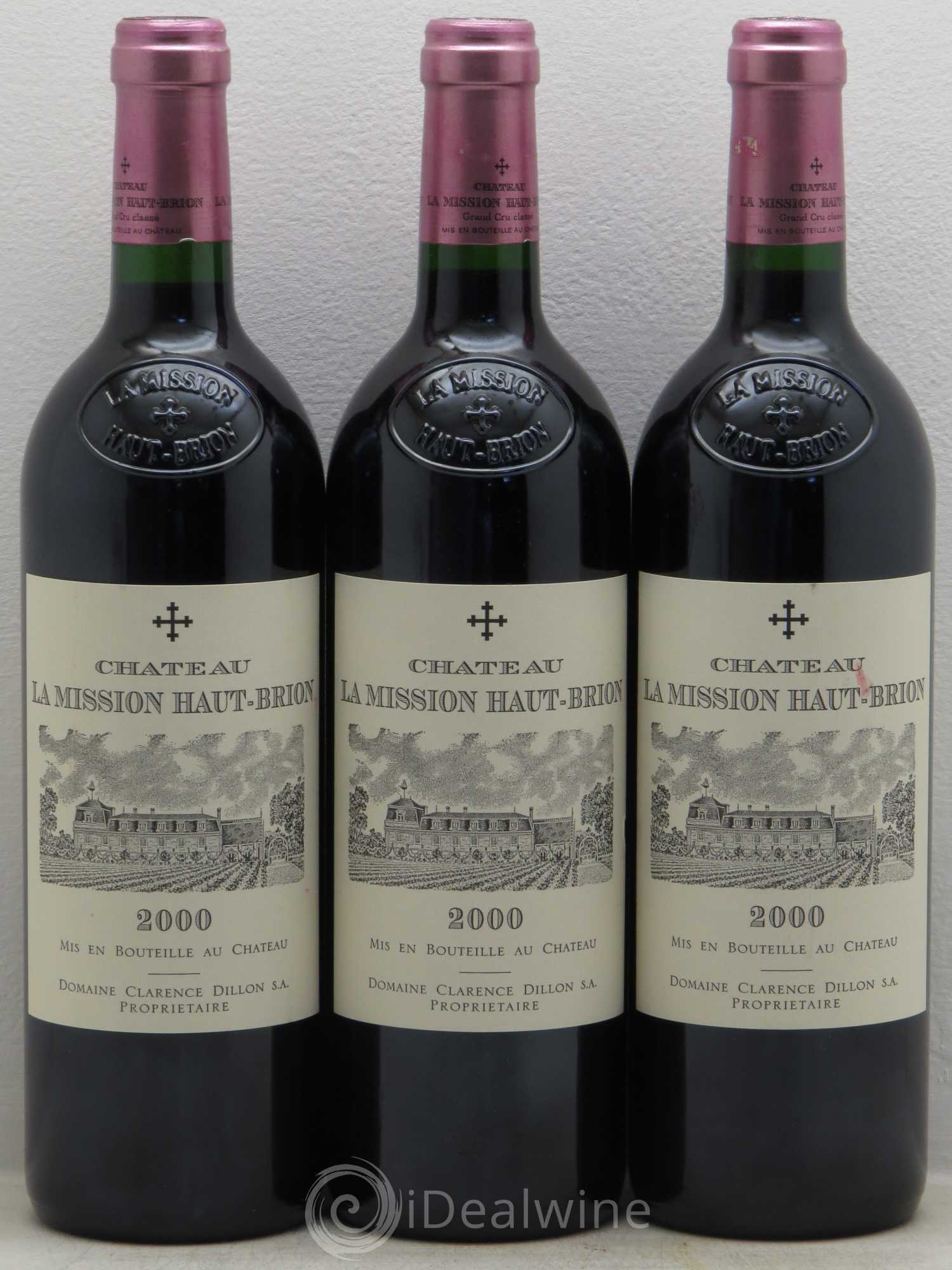 Château la Mission Haut-Brion Cru Classé de Graves 2000 - Lot de 3 bouteilles - 0