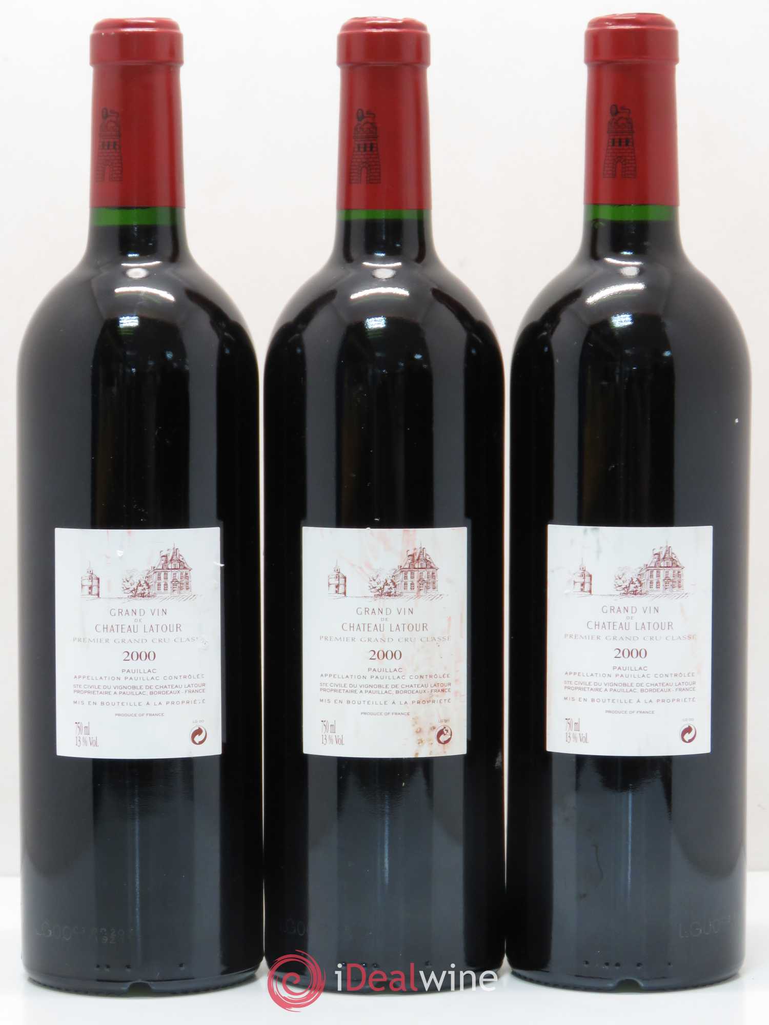 Château Latour 1er Grand Cru Classé 2000 - Lot de 3 bouteilles - 1