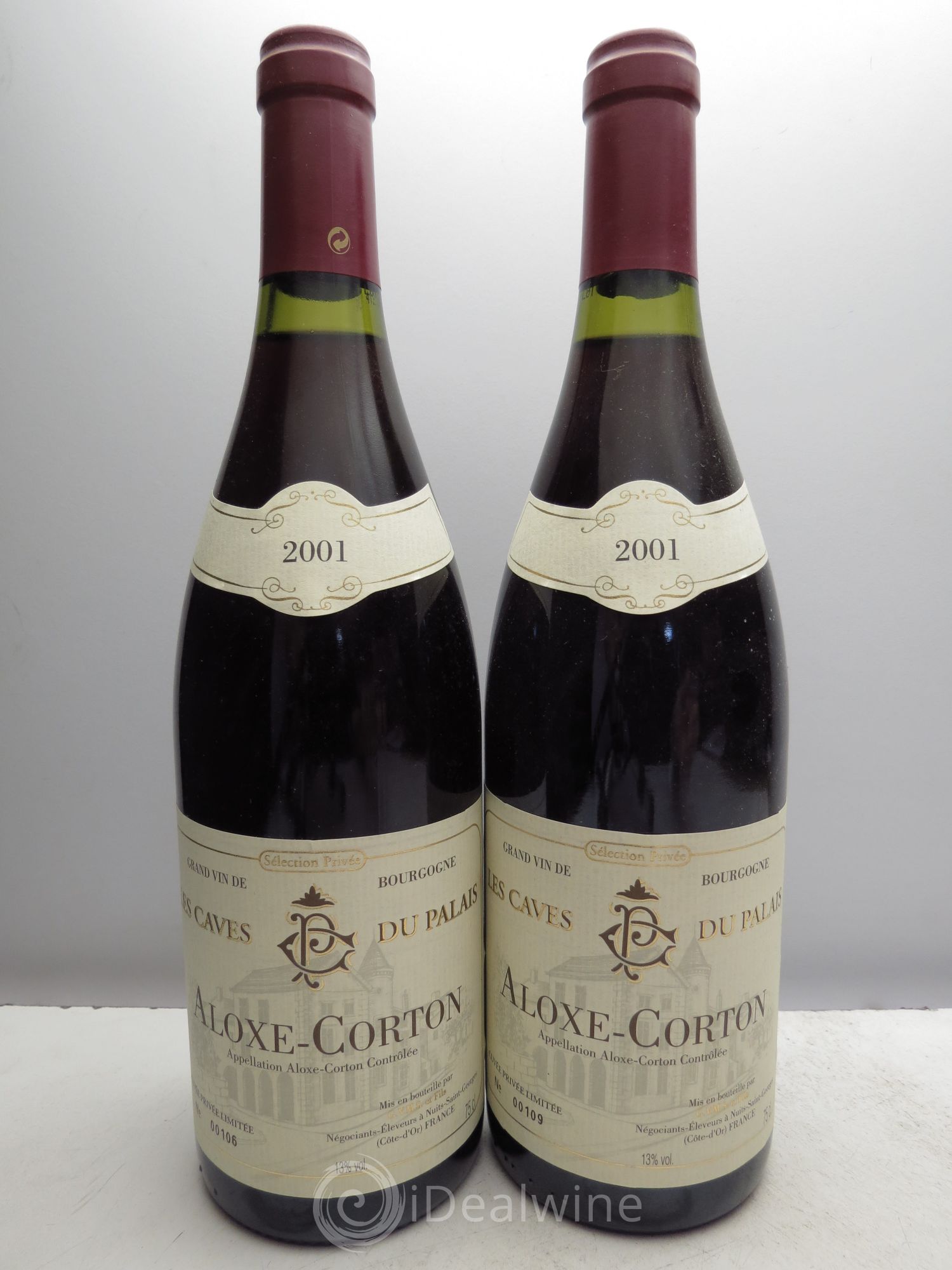 Aloxe-Corton Les Caves du Palais 2001 - Posten von 2 Flaschen - 0