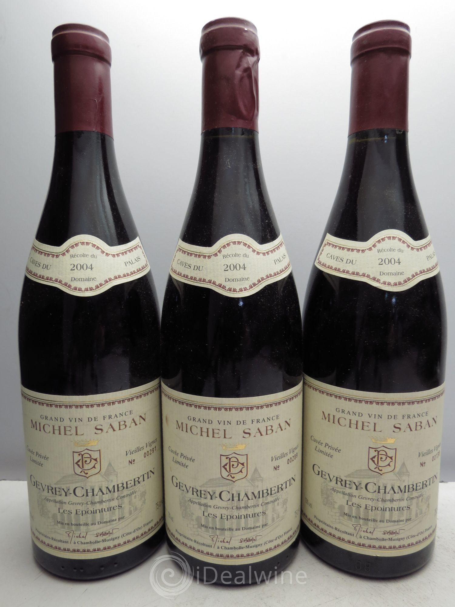 Gevrey-Chambertin Les Epointures Vieilles Vignes Michel Saban Les Caves du Palais 2004 - Posten von 3 Flaschen - 0