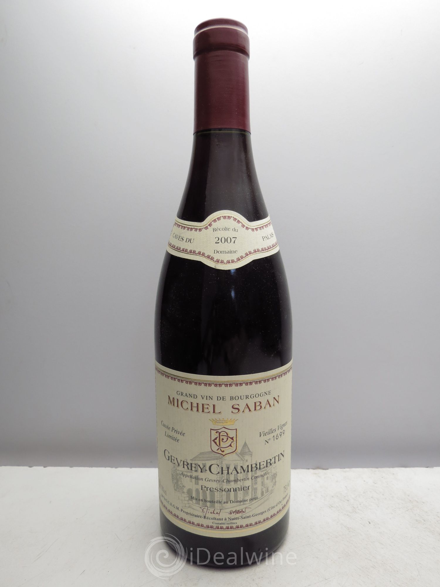 Gevrey-Chambertin Pressonnier Vieilles Vignes Michel Saban Les Caves du Palais (sans prix de reserve - no reserve) 2007 - Posten von 1 Flasche - 0