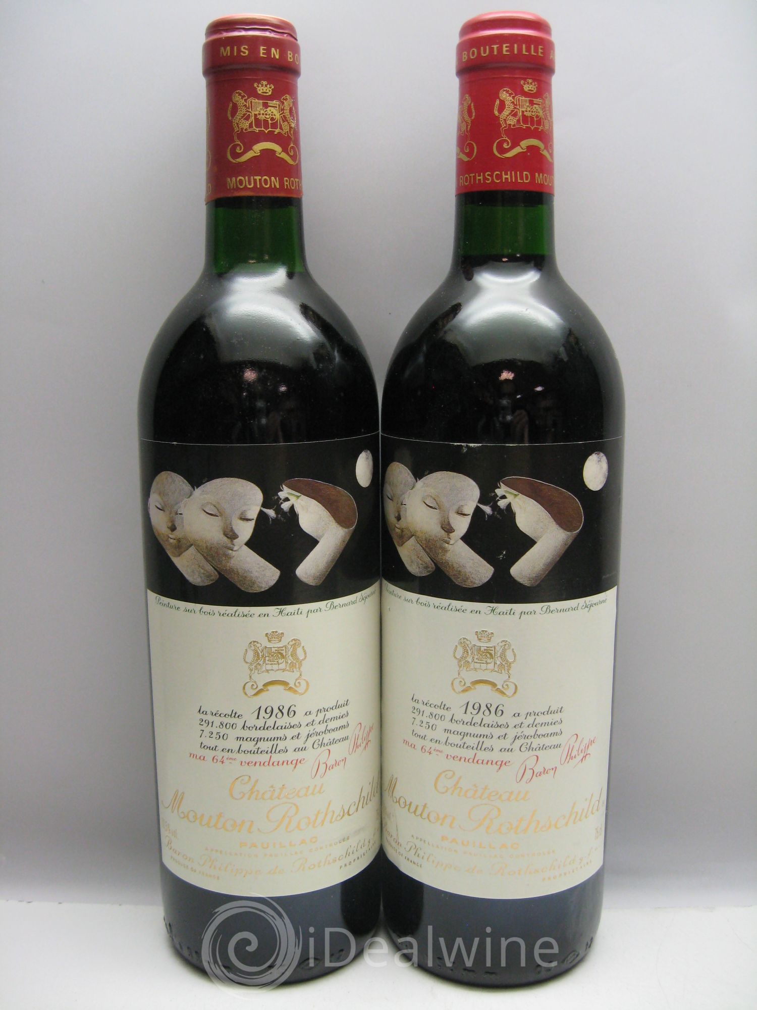 Château Mouton Rothschild 1er Grand Cru Classé (caisse bois abimée) 1986 - Lot de 12 bouteilles - 5