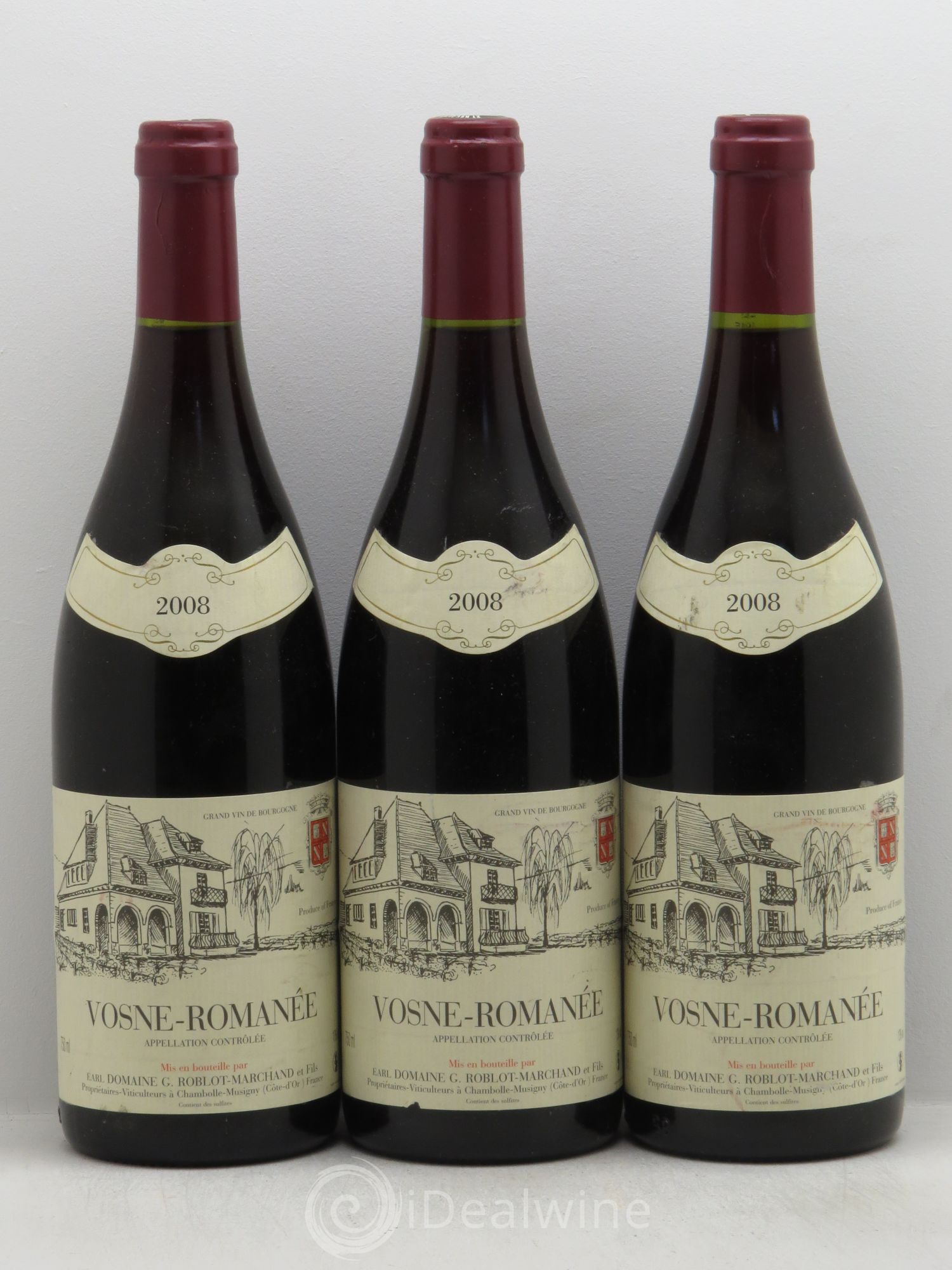 Vosne-Romanée Roblot Marchand 2008 - Lot de 3 bouteilles - 0