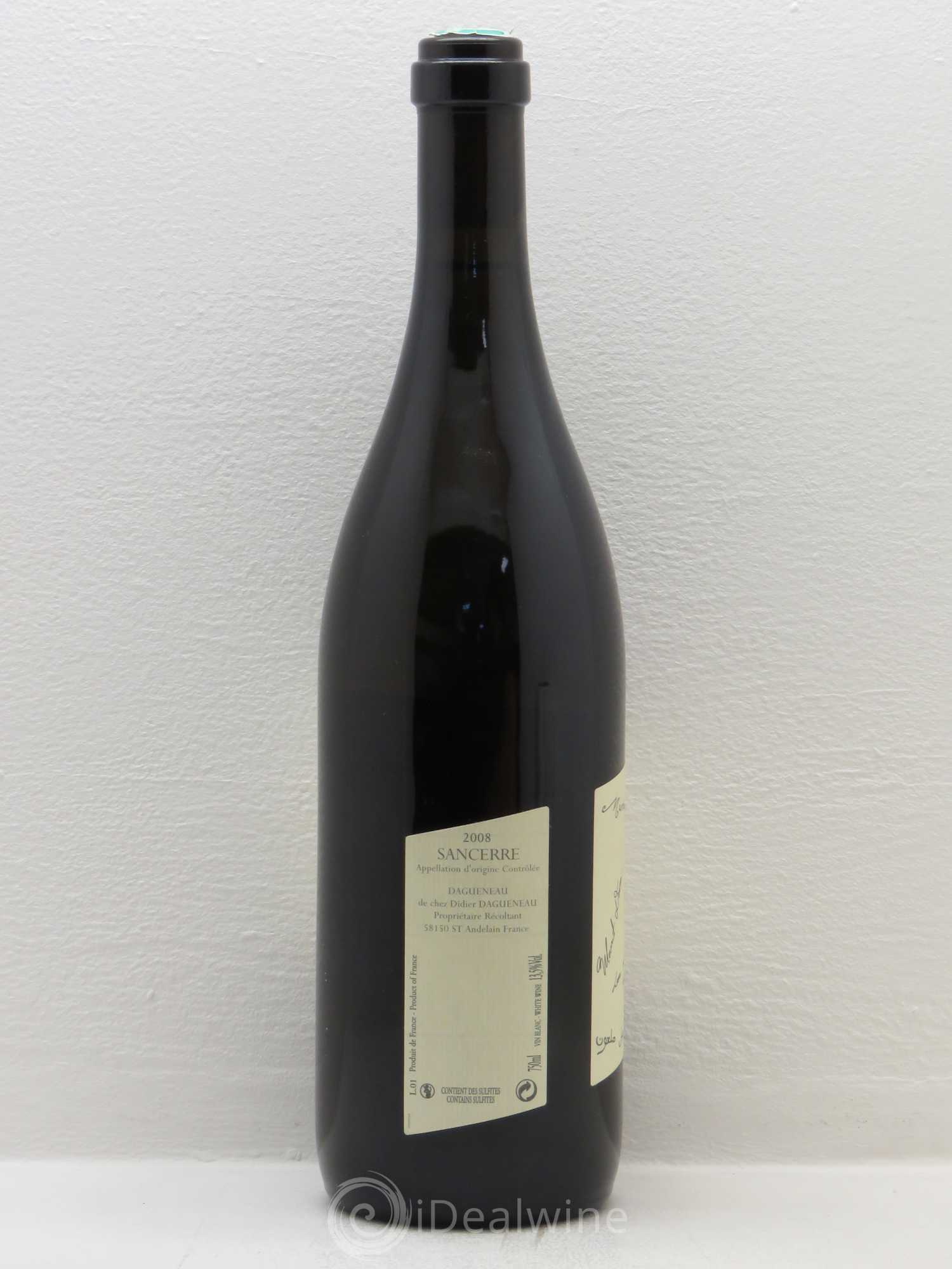 Sancerre Le Mont Damné Chavignol Dagueneau (Domaine Didier - Louis-Benjamin) 2008 - Lot de 1 bouteille - 1