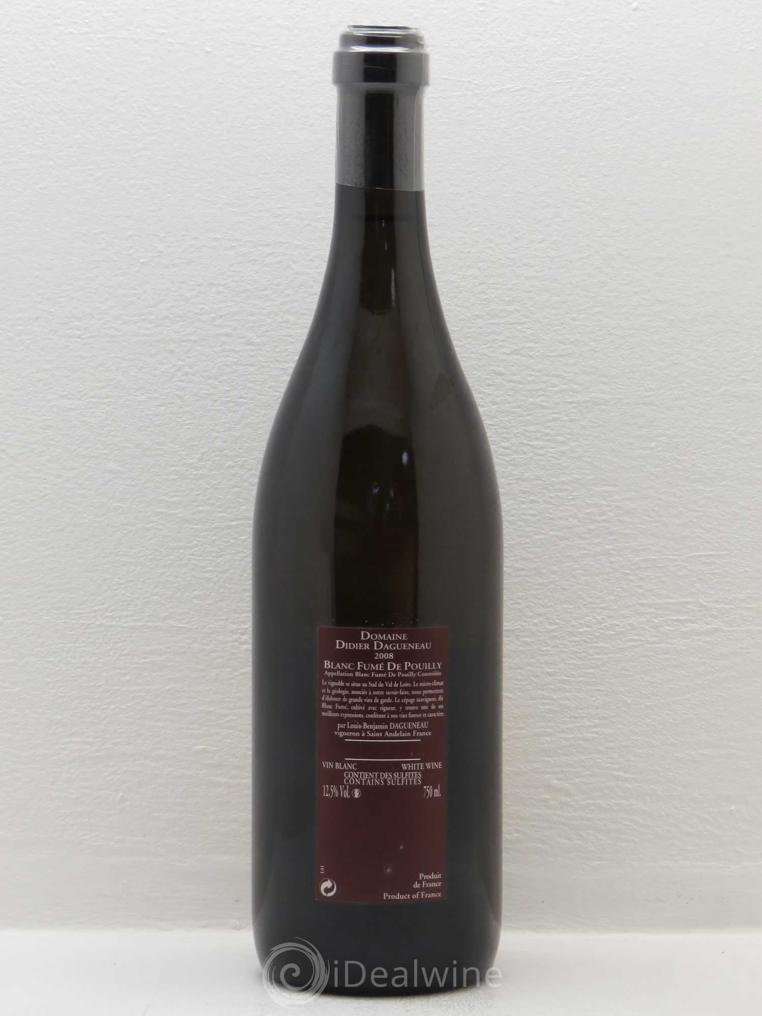 Vin de France (anciennement Pouilly-Fumé) Pur Sang Dagueneau (Domaine Didier - Louis-Benjamin) 2008 - Lot de 1 bouteille - 1