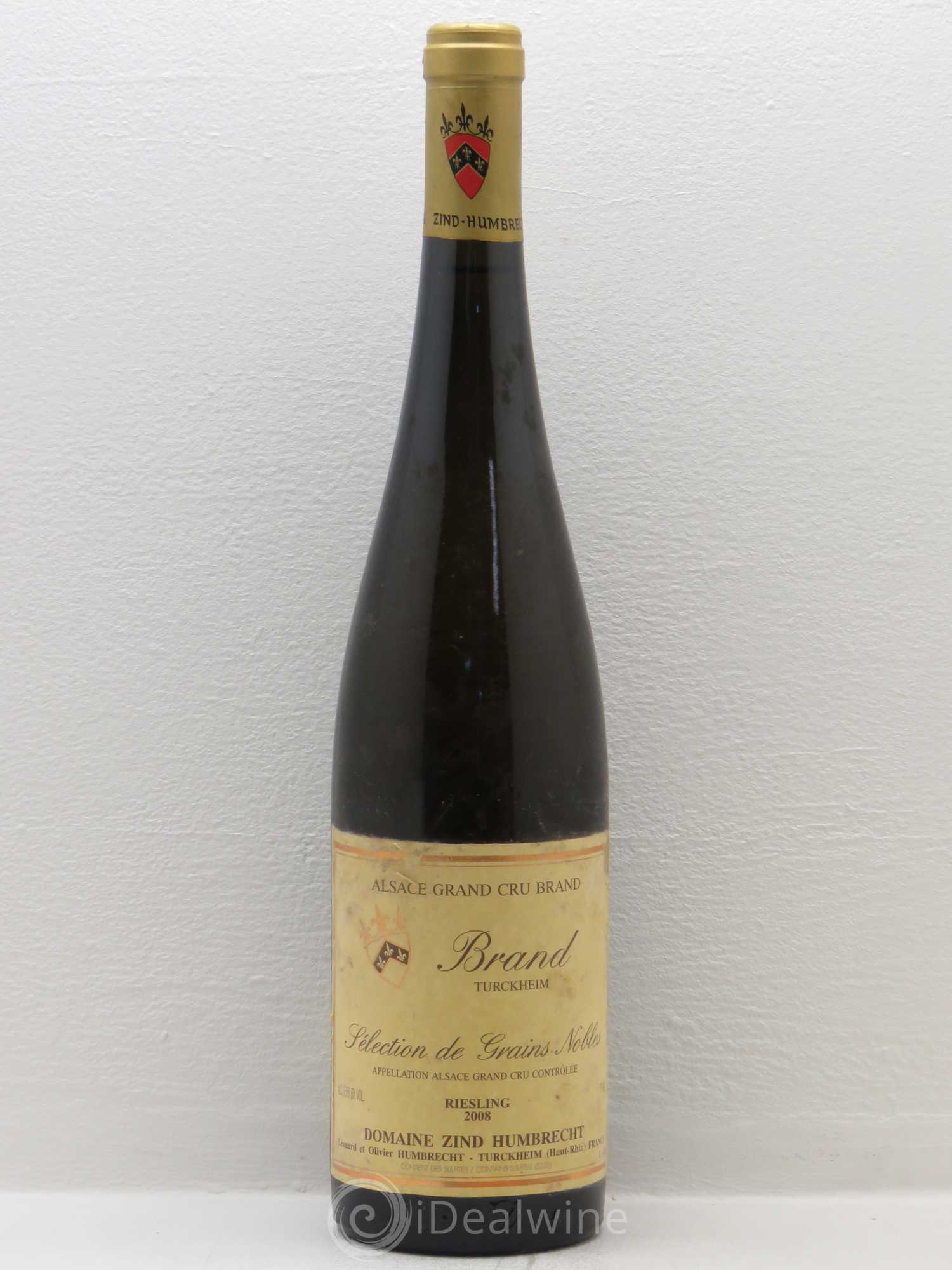 Alsace Riesling Grand Cru Brand Zind-Humbrecht (Domaine) Sélection de Grains Nobles 2008 - Posten von 1 Flasche - 0