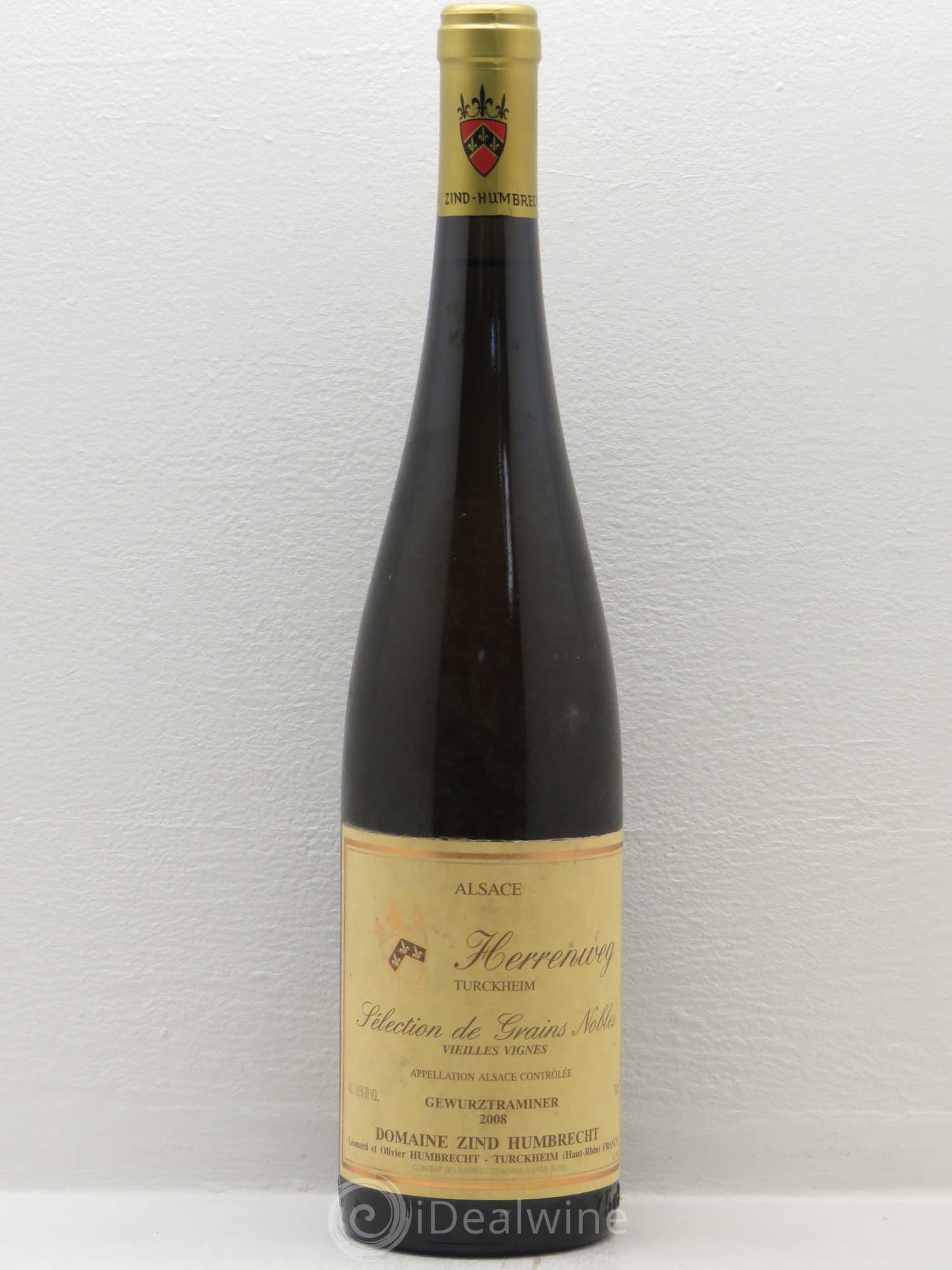 Alsace Gewurztraminer Herrenweg de Turckeim Vieilles Vignes Zind-Humbrecht (Domaine) Sélection de Grains Nobles Vieilles Vignes 2008 - Posten von 1 Flasche - 0