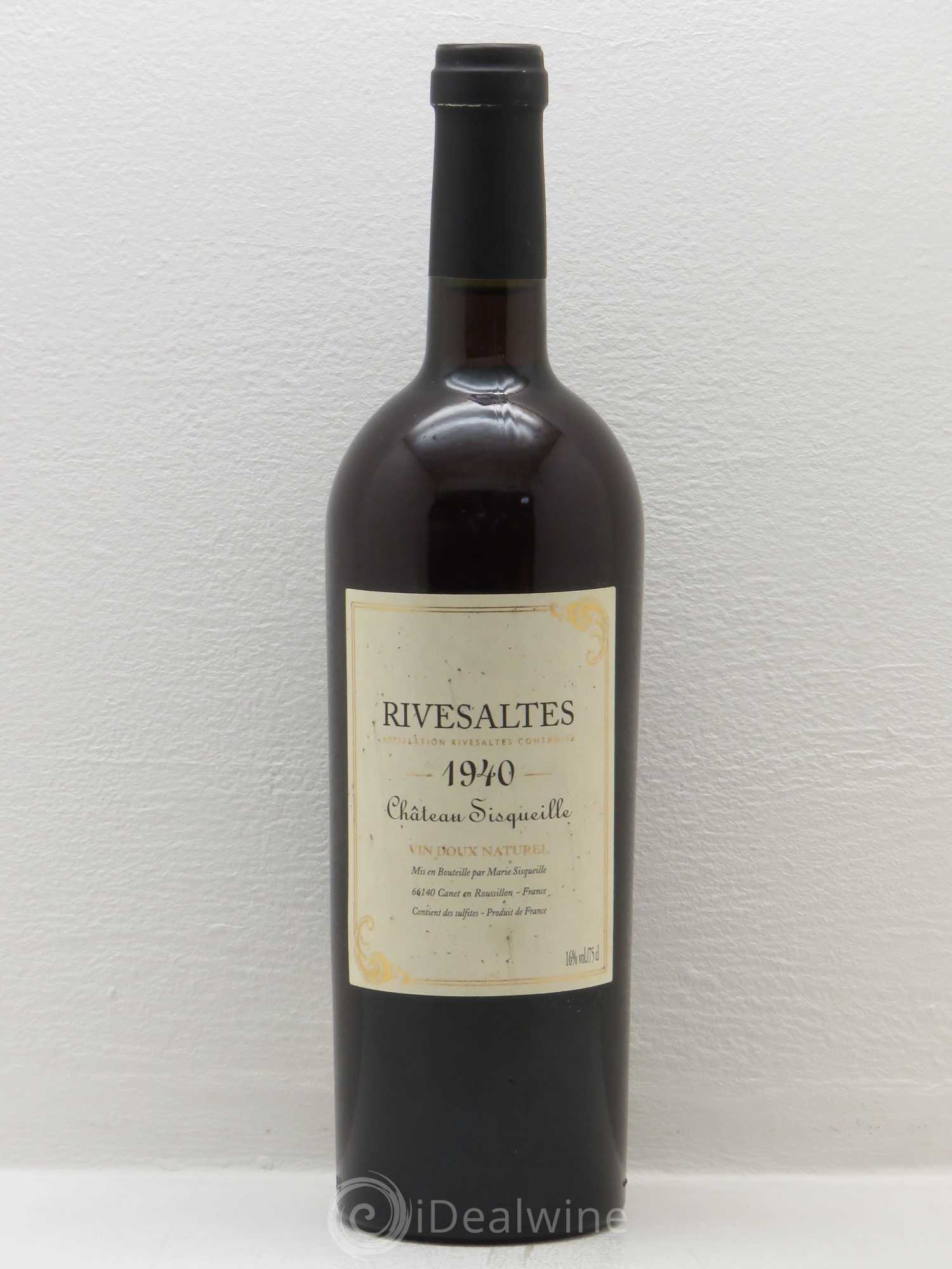 Rivesaltes Château Sisqueille 1940 - Posten von 1 Flasche - 0