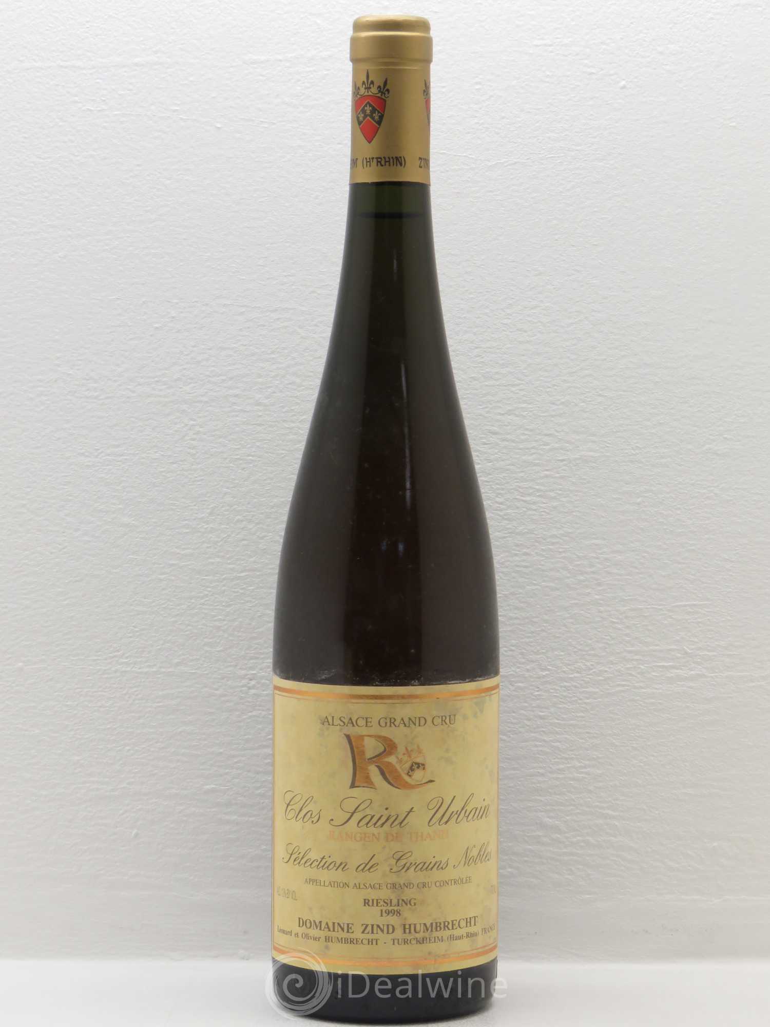 Alsace Riesling Grand Cru Rangen de Thann Clos Saint Urbain Zind-Humbrecht (Domaine) Sélection de Grains Nobles 1998 - Posten von 1 Flasche - 0