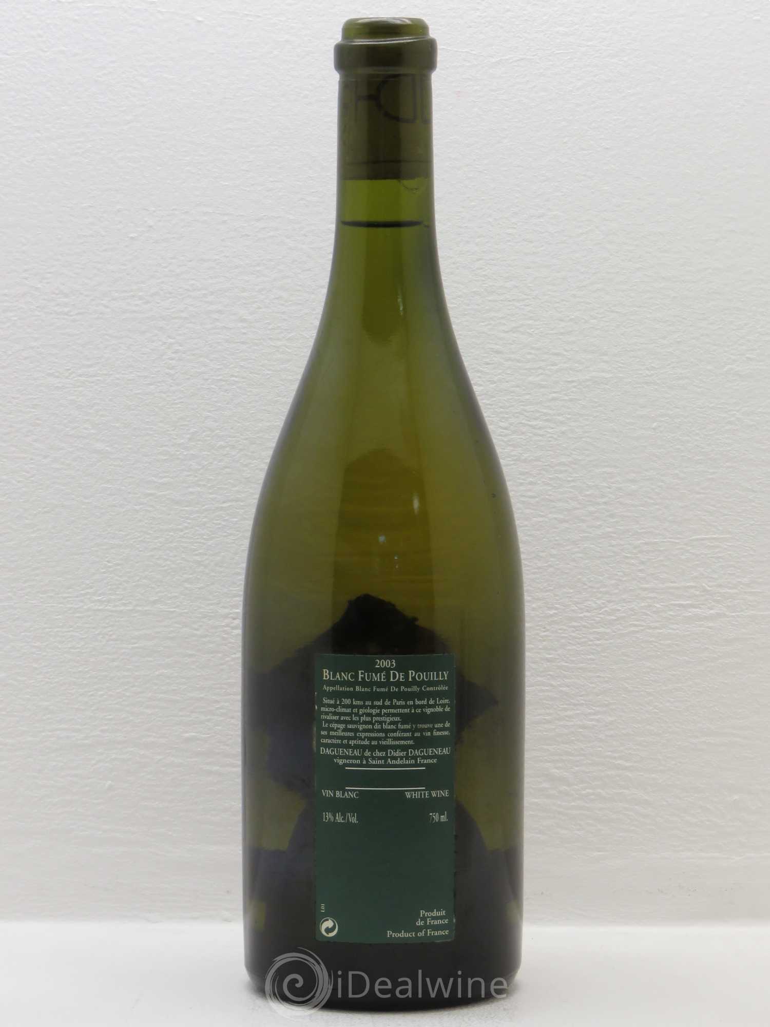 Vin de France (anciennement Pouilly-Fumé) Silex Dagueneau (Domaine Didier - Louis-Benjamin) 2003 - Lot de 1 bouteille - 1