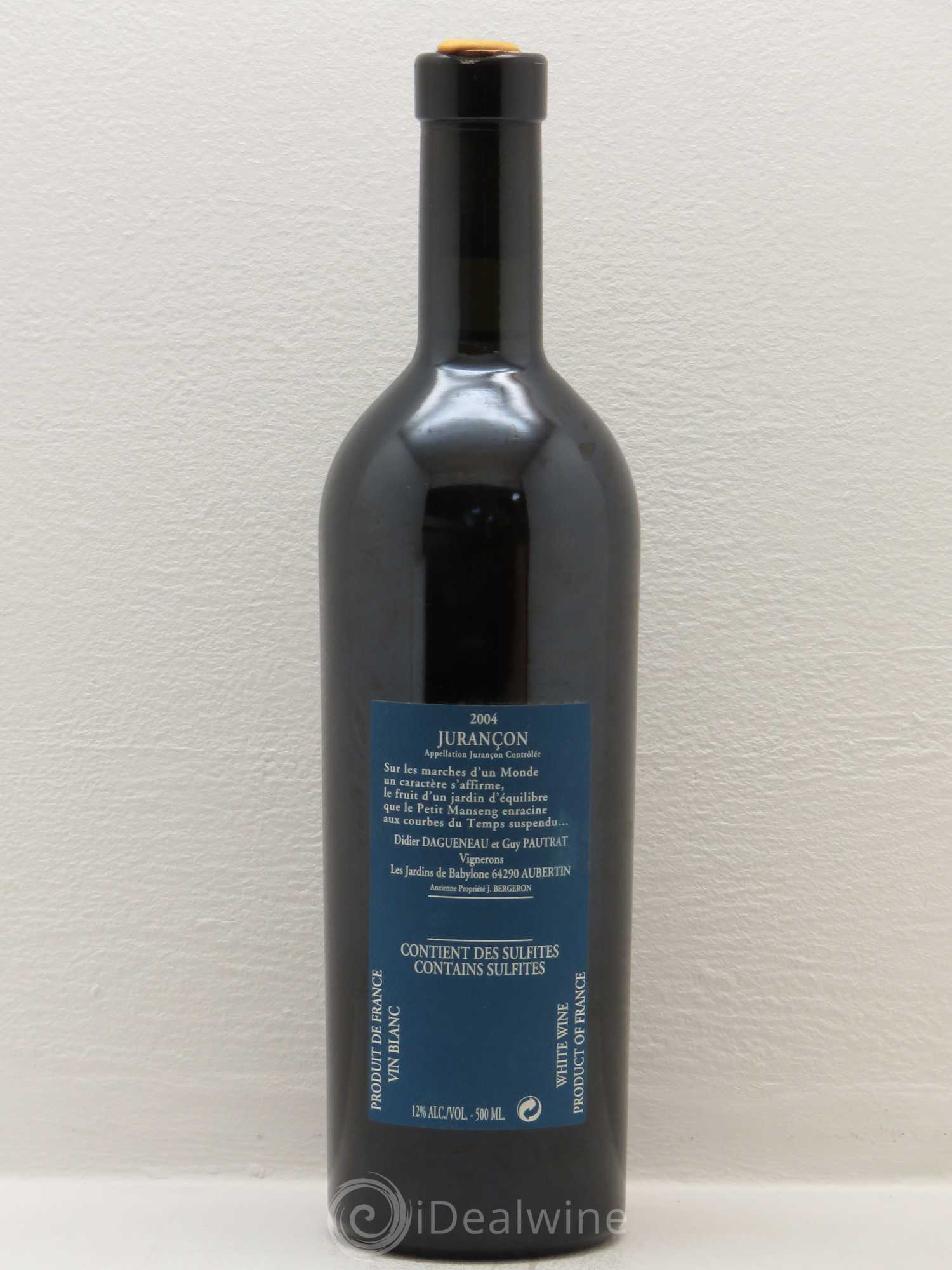 Vin de France (anciennement Jurançon) Jardins de Babylone Didier Dagueneau (50cl) 2004 - Lotto di 1 bottiglia - 1