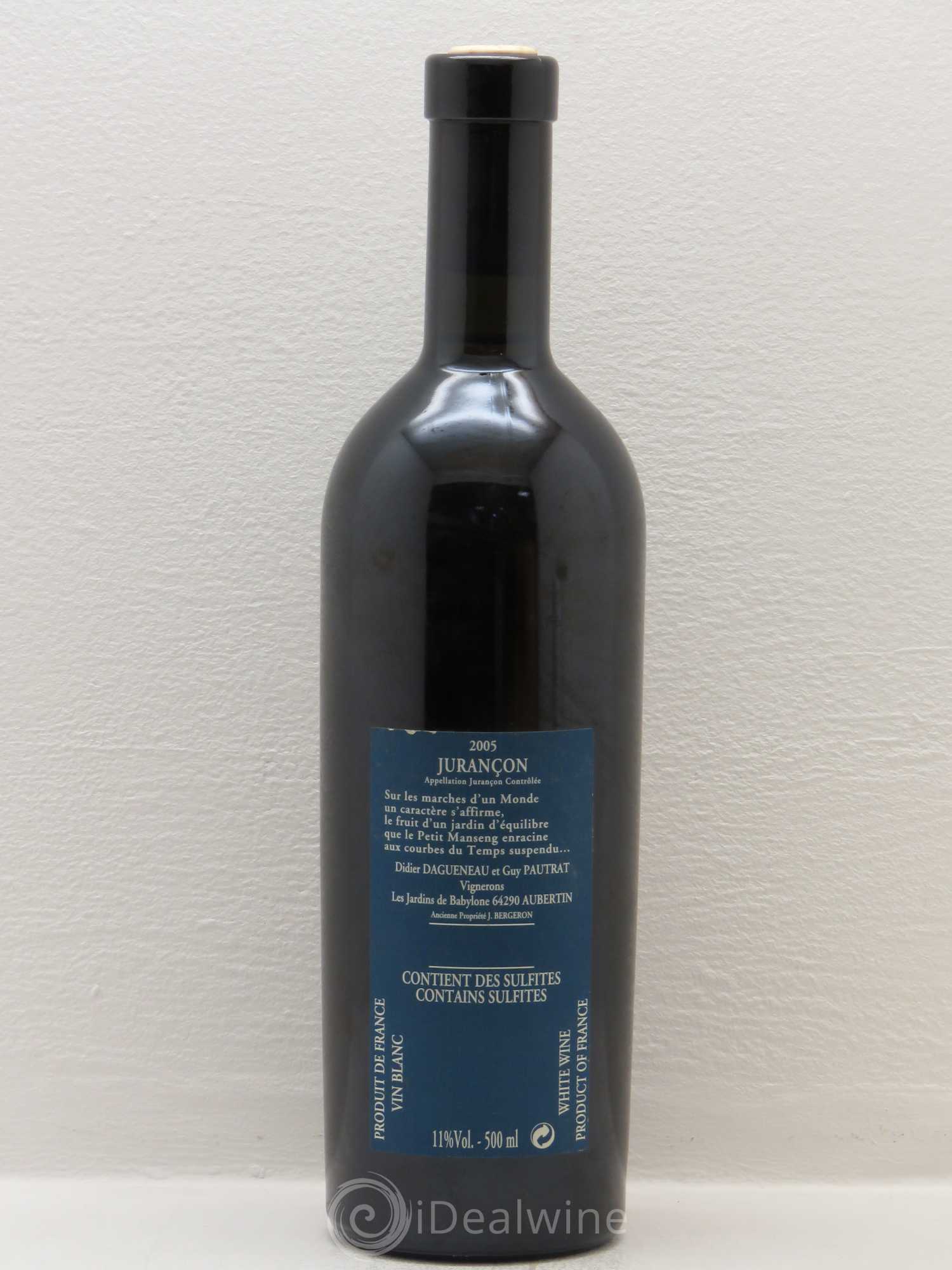 Vin de France (anciennement Jurançon) Jardins de Babylone Didier Dagueneau (50cl) 2005 - Lotto di 1 bottiglia - 1