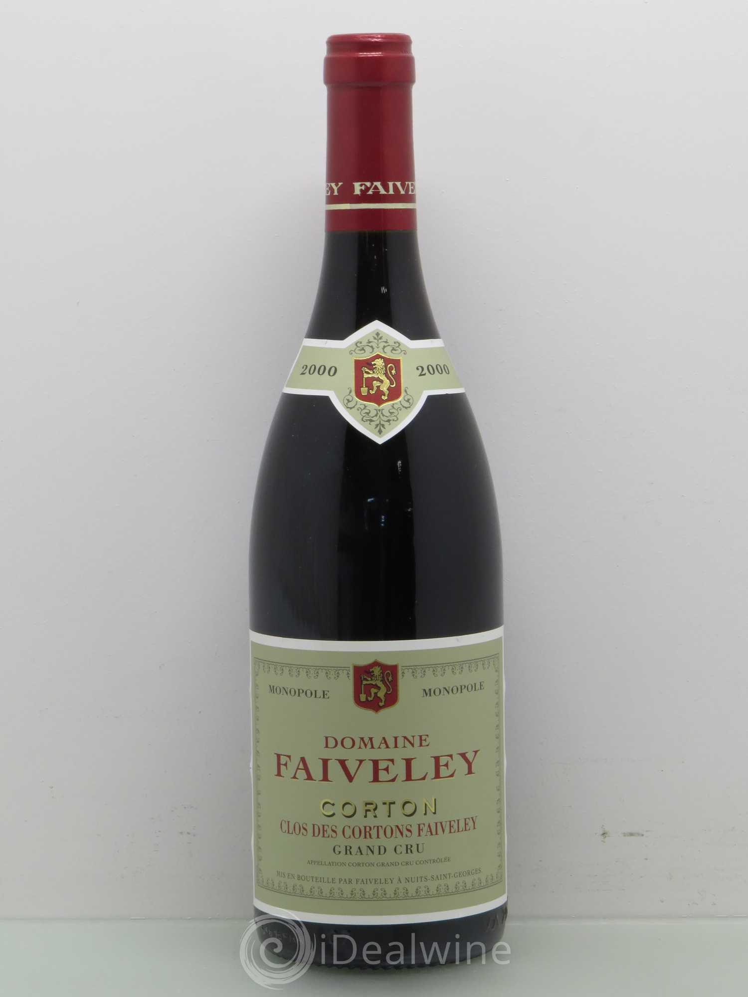 Corton Grand Cru Clos des Cortons Faiveley 2000 - Lot de 1 bouteille - 0