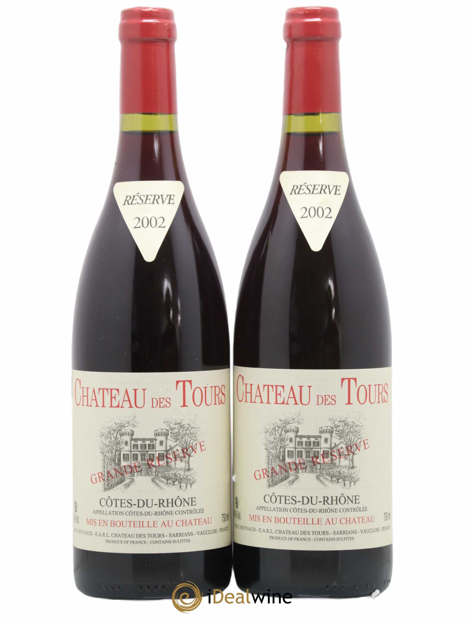 Côtes-du-Rhône Château des Tours Grande Réserve Emmanuel Reynaud 2002 - Lot de 2 bouteilles - 0