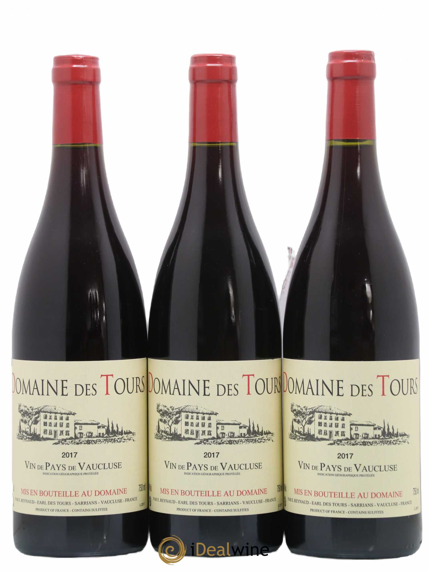 Vaucluse (Vin de Pays de Vaucluse) Domaine des Tours Emmanuel Reynaud 2017 - Lot de 3 bouteilles - 0