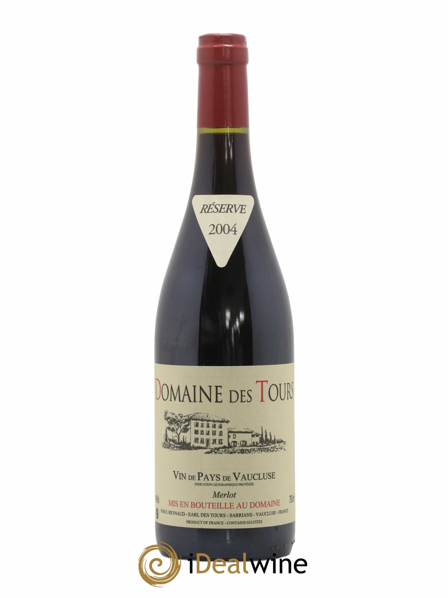 Vaucluse Domaine des Tours Merlot Emmanuel Reynaud 2004 - Lot de 1 bouteille - 0