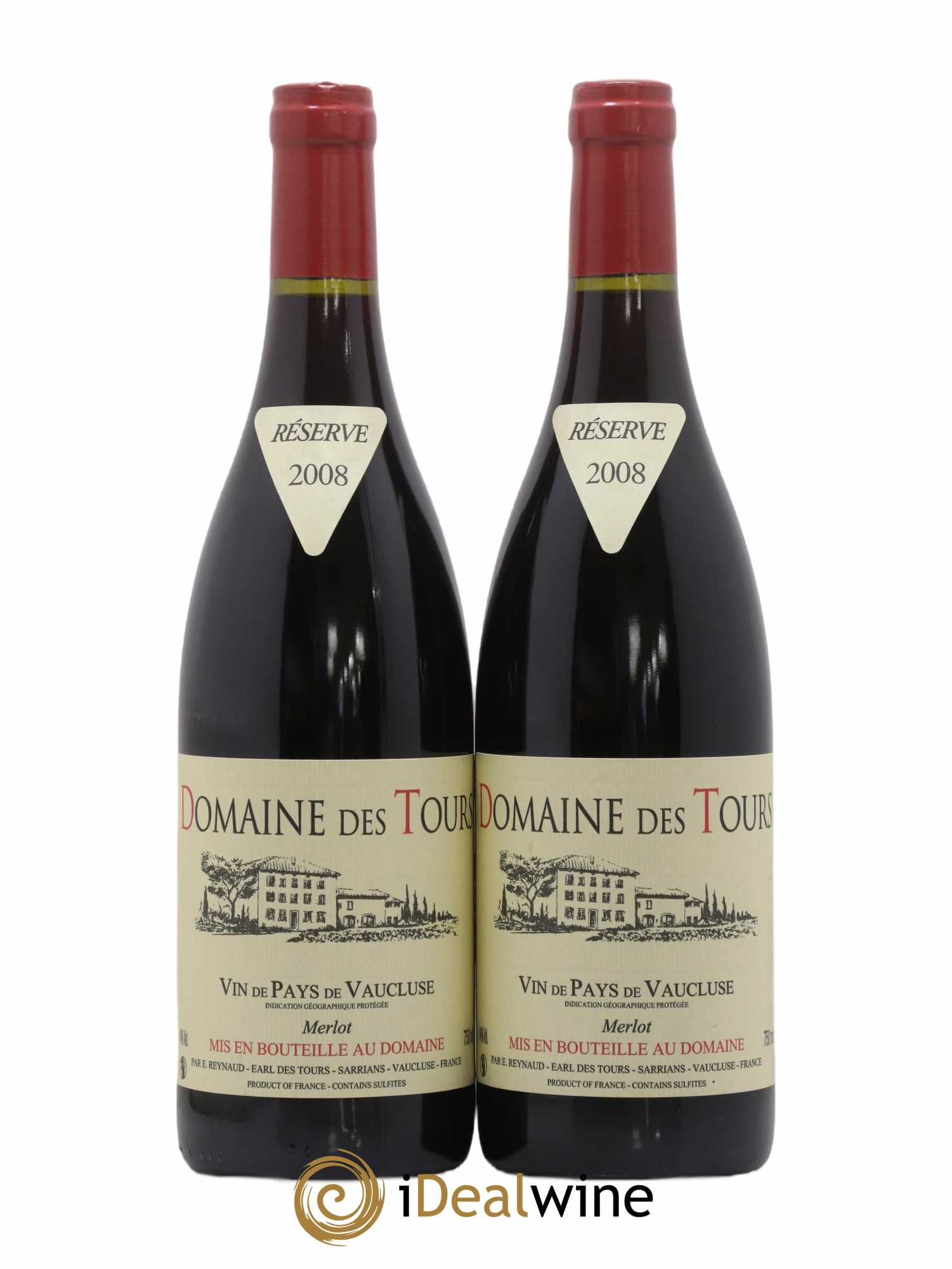 Vaucluse Domaine des Tours Merlot Emmanuel Reynaud 2008 - Lot de 2 bouteilles - 0