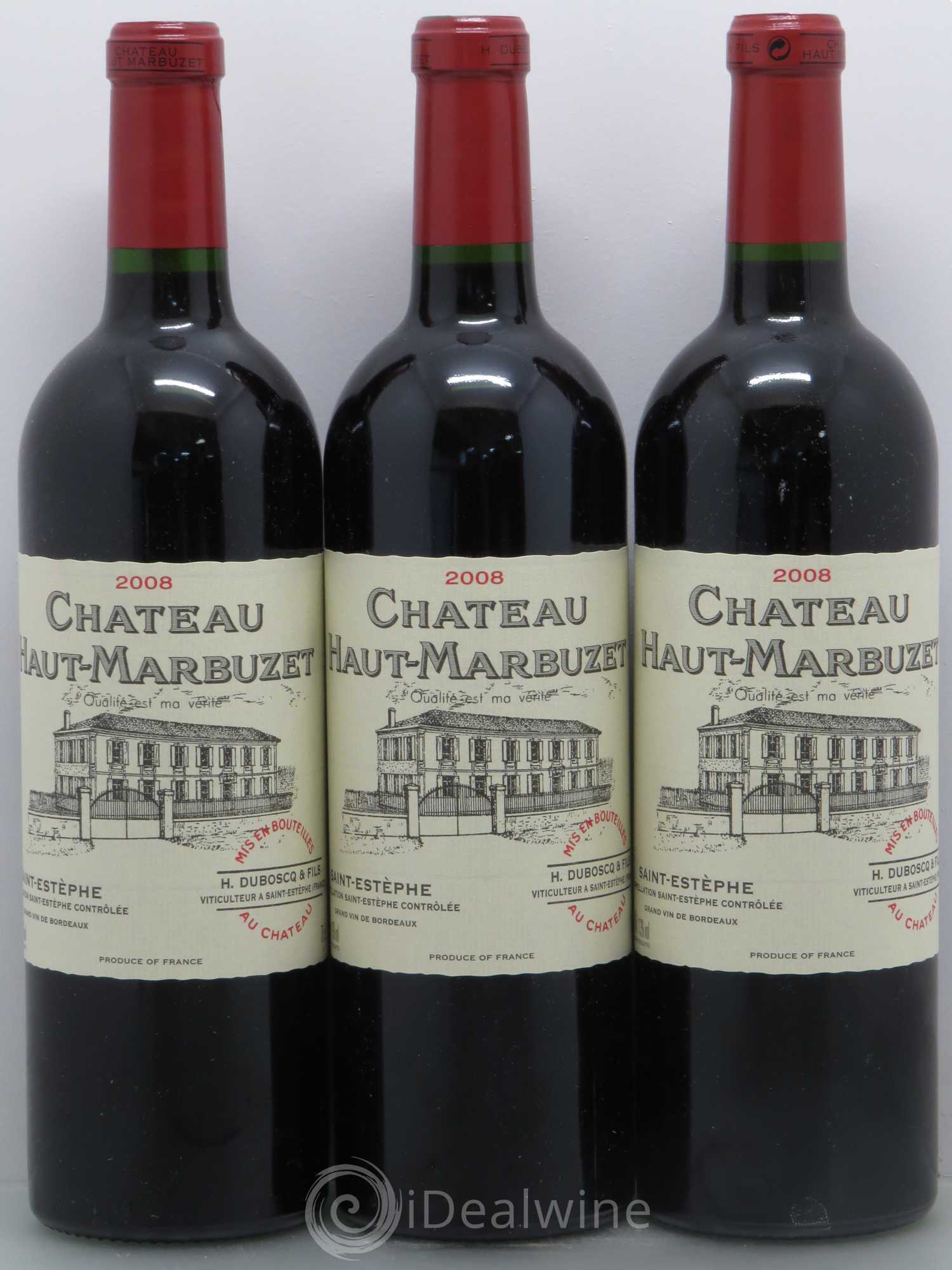 Château Haut Marbuzet 2008 - Lot de 3 bouteilles - 0