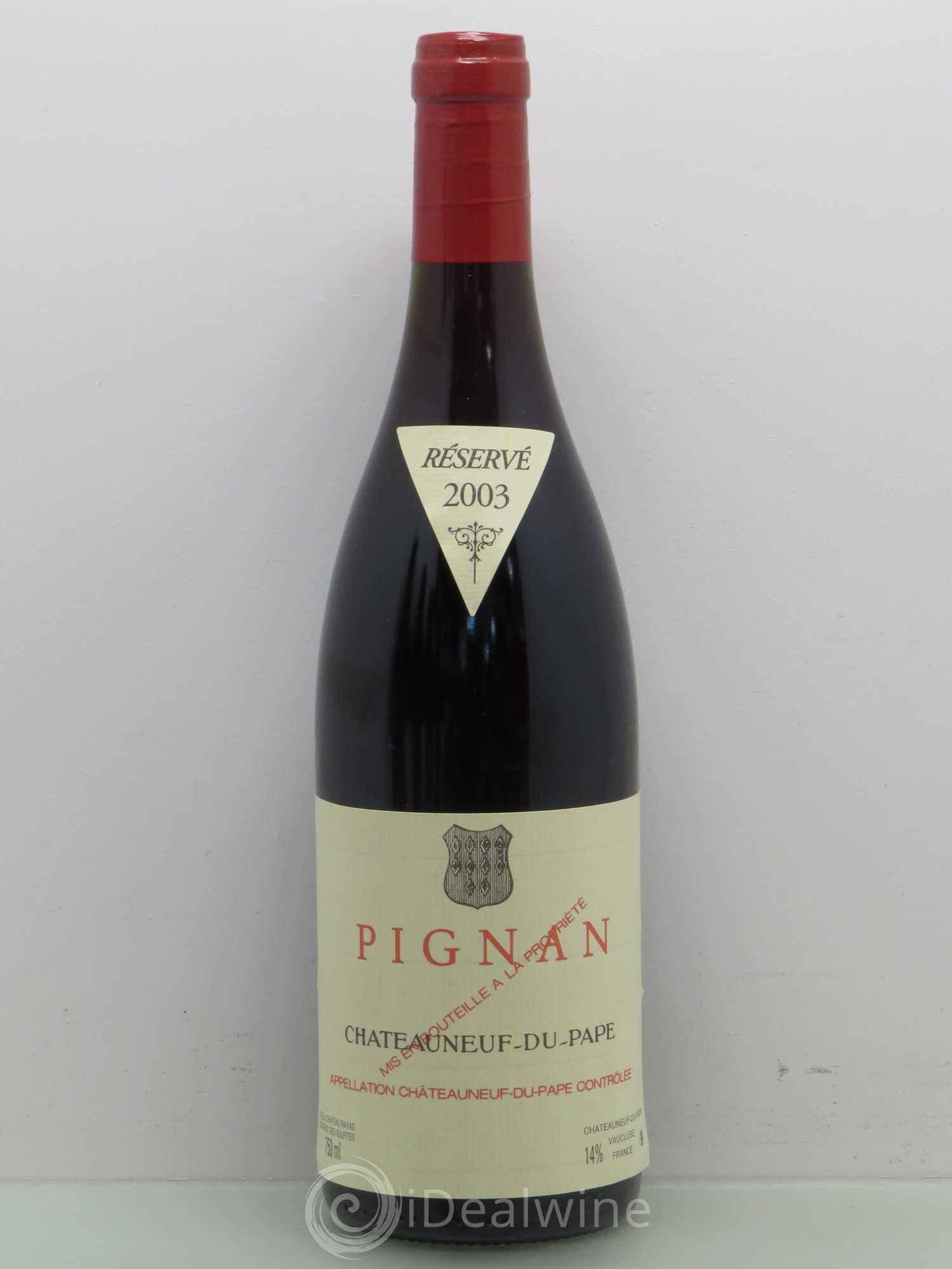 Châteauneuf-du-Pape Pignan Emmanuel Reynaud 2003 - Lot de 1 bouteille - 0