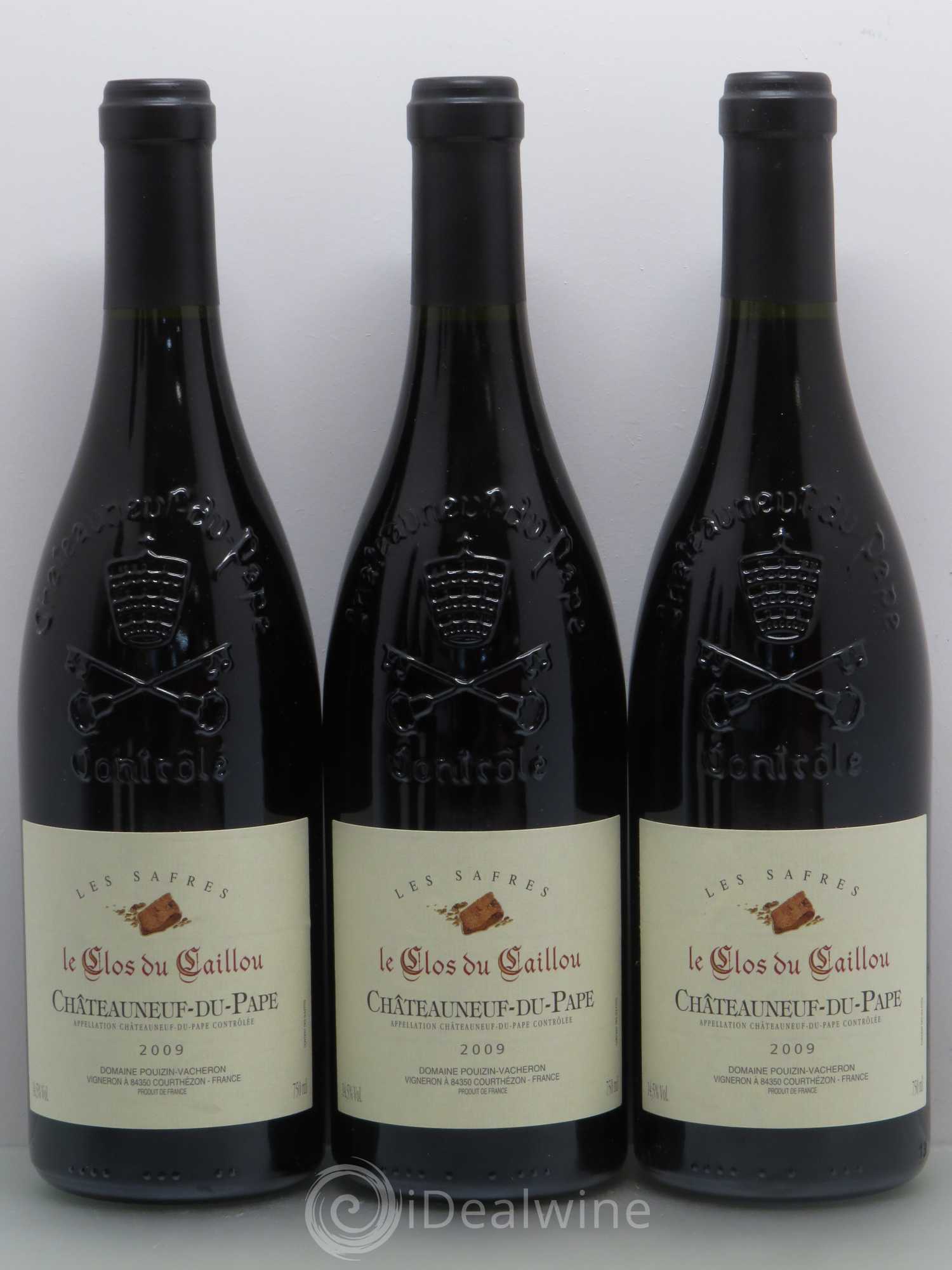 Châteauneuf-du-Pape Le Clos du Caillou Les Safres Sylvie Vacheron (sans prix de réserve) 2009 - Lot de 5 bouteilles - 1