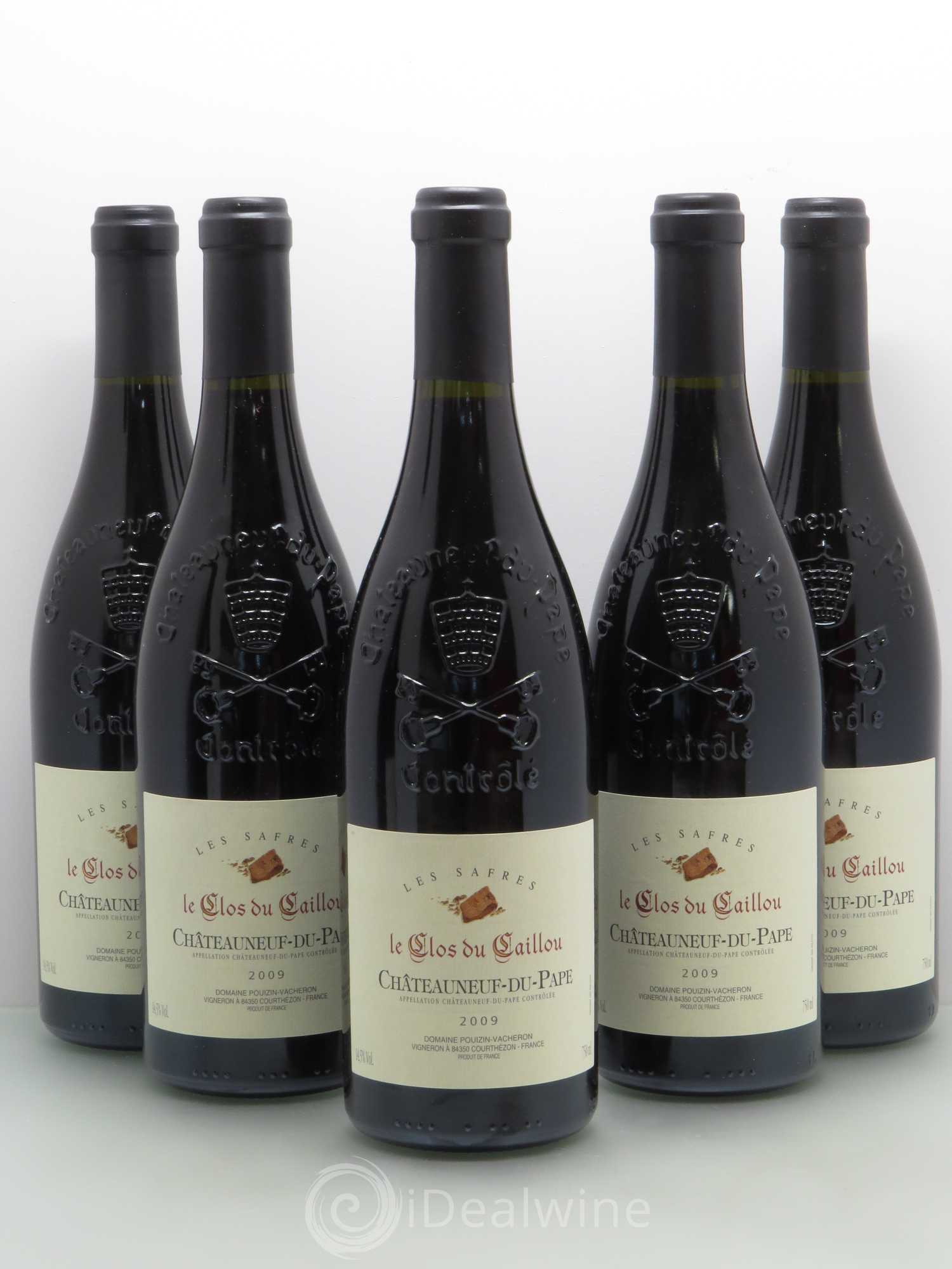 Châteauneuf-du-Pape Le Clos du Caillou Les Safres Sylvie Vacheron (sans prix de réserve) 2009 - Lot de 5 bouteilles - 0