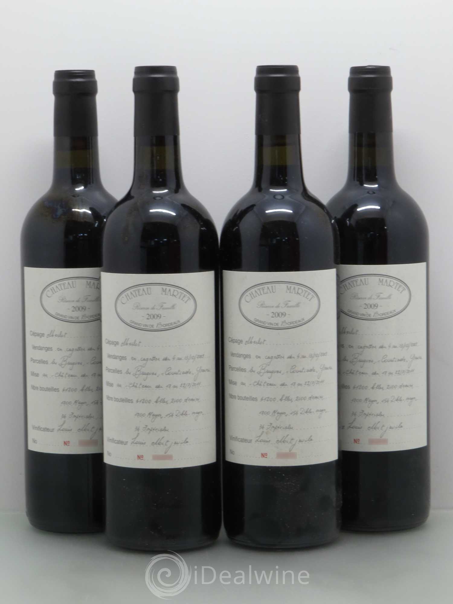 Sainte-Foy-Bordeaux Château Martet (sans prix de réserve) 2009 - Posten von 4 Flaschen - 0